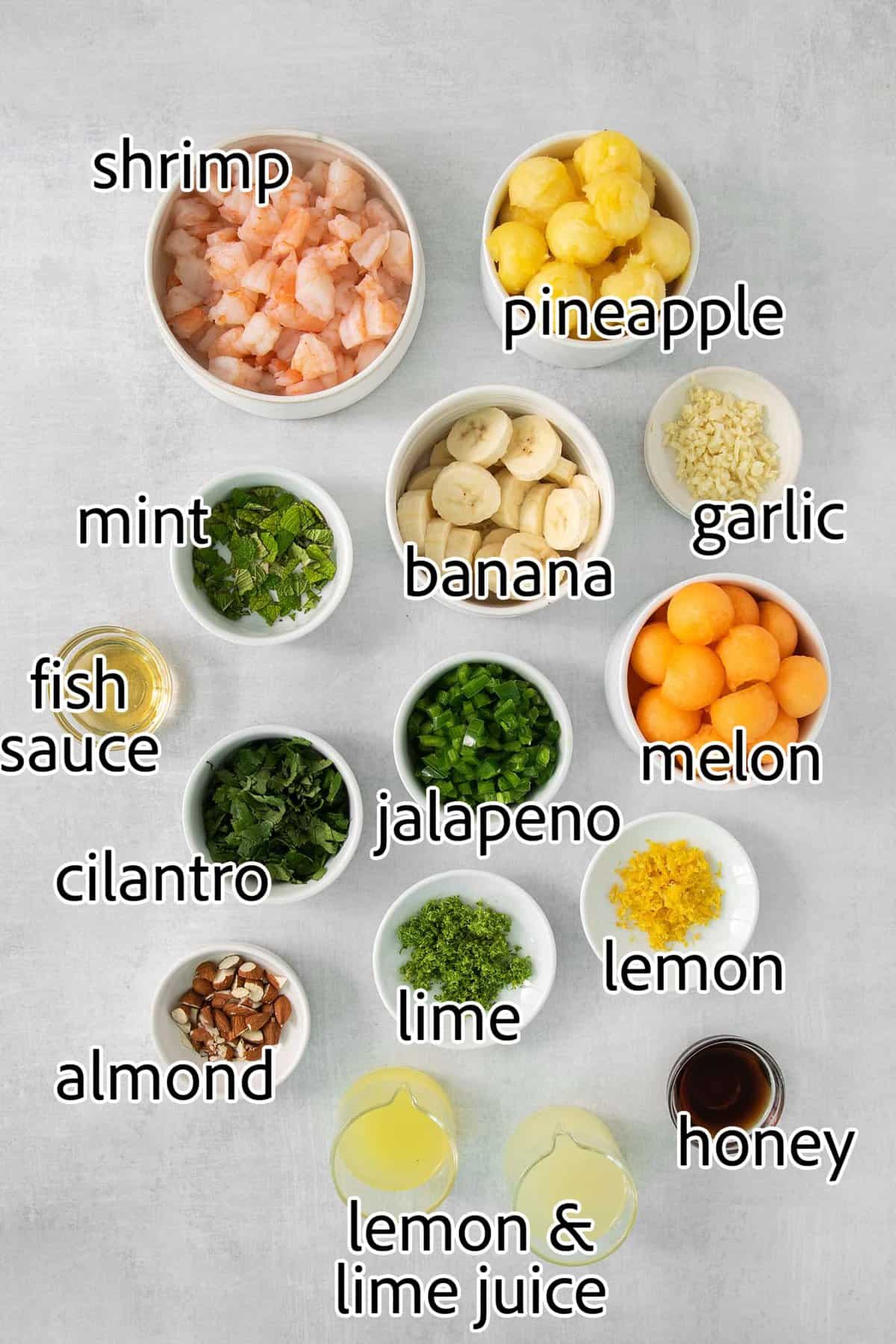 ingredients needed for tropical shrimp salad