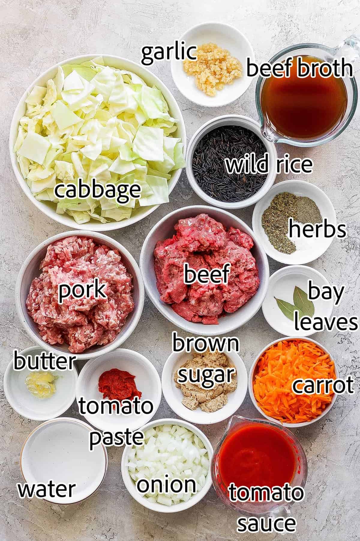 ingredients needed for unstuffed cabbage roll soup