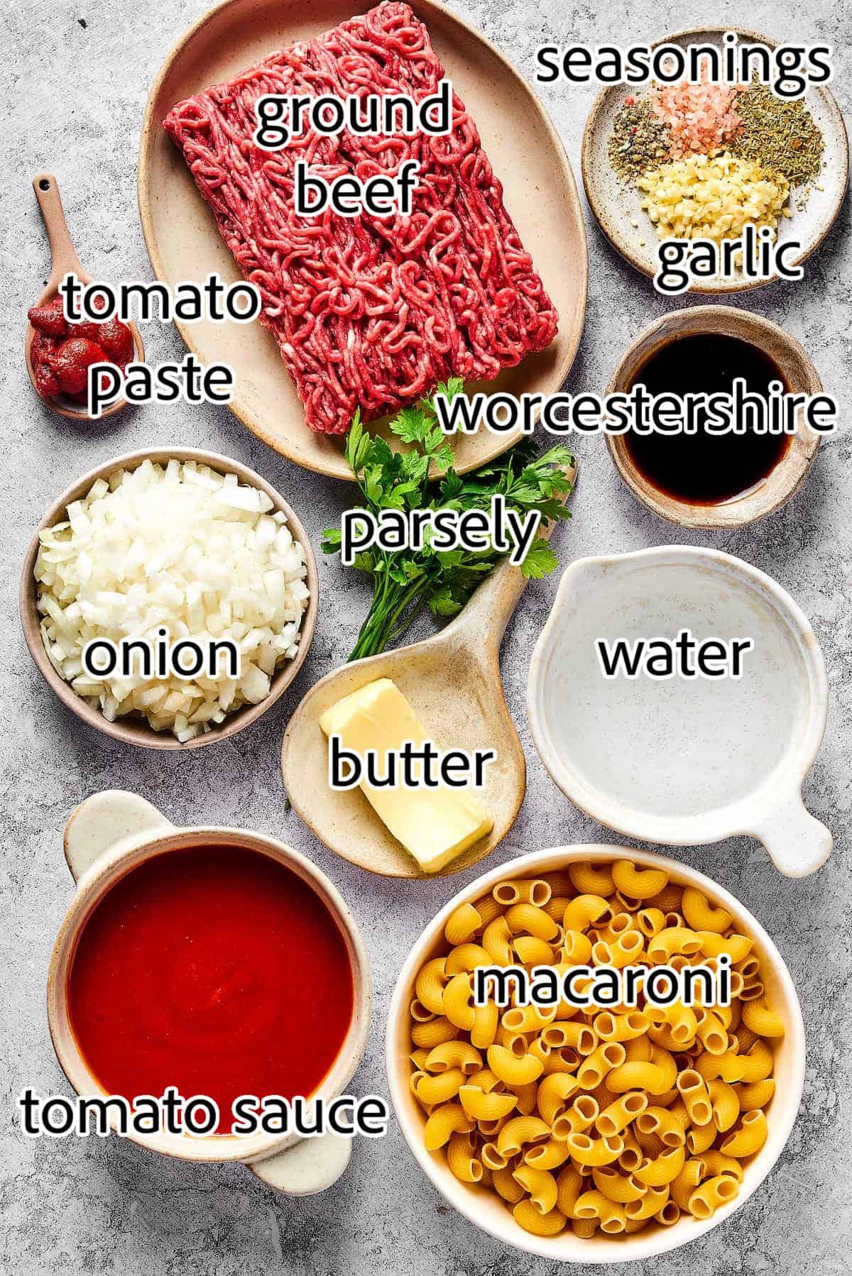 ingredients needed for beefaroni