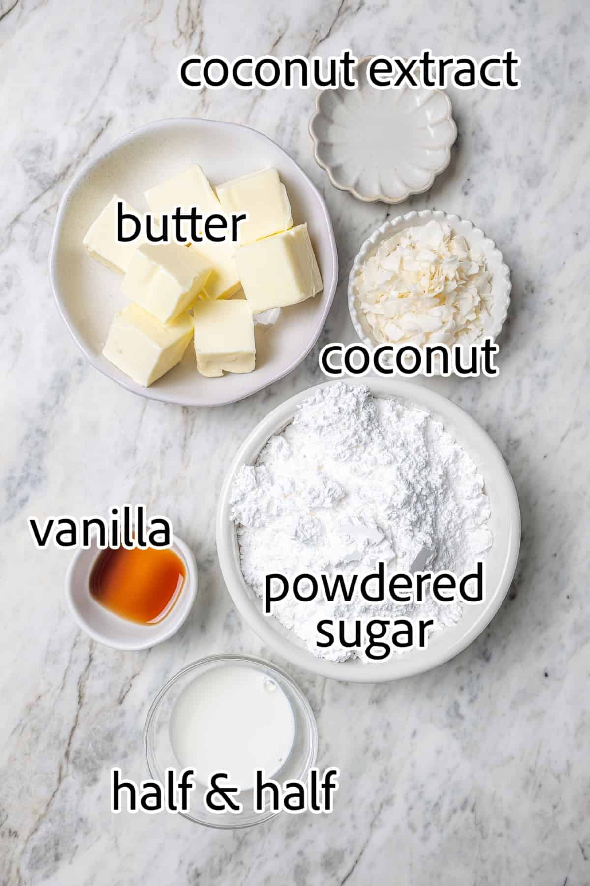 ingredients needed for coconut cupcakes