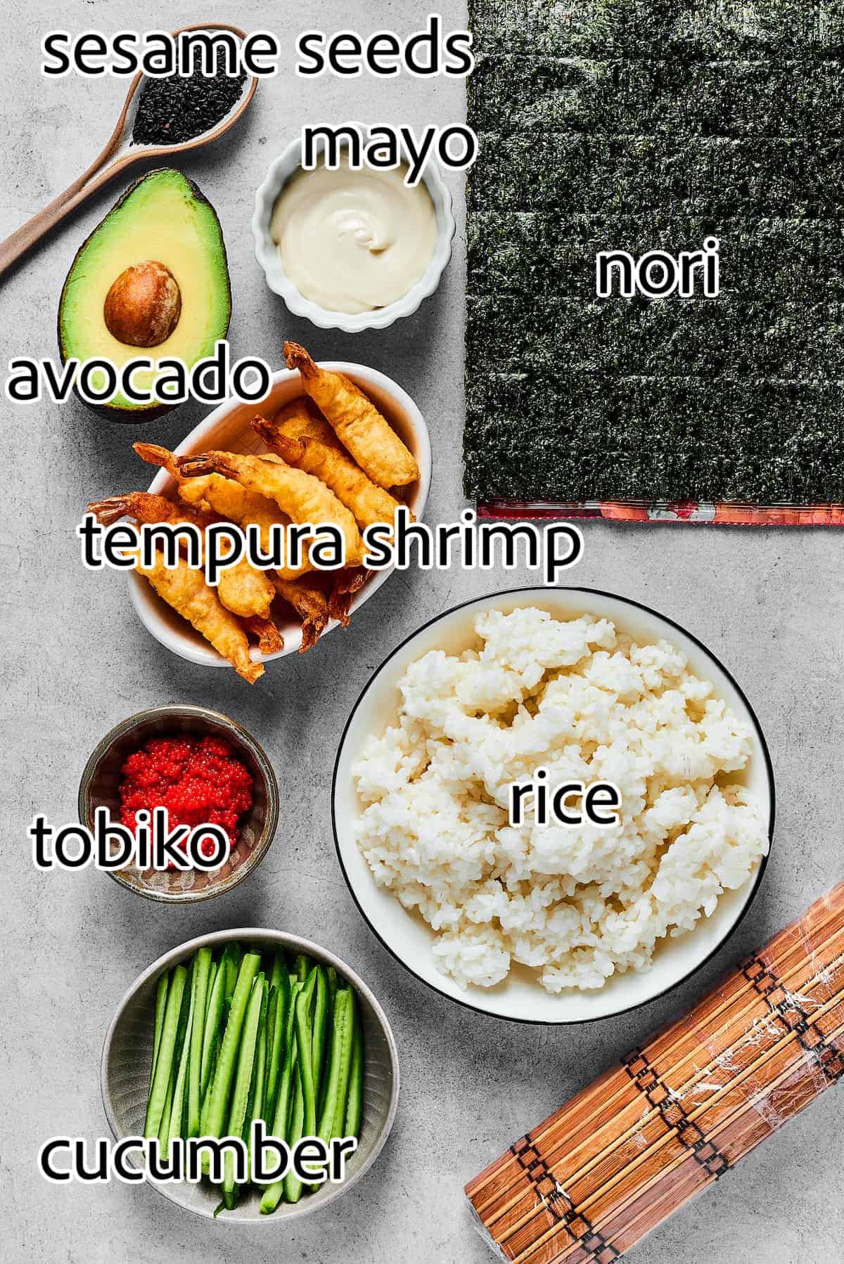 ingredients needed for dragon rolls