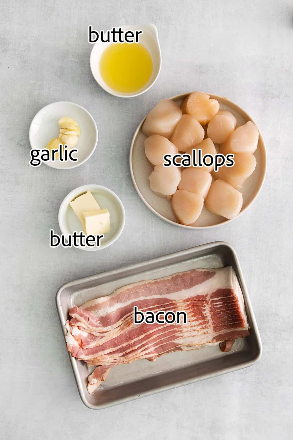 ingredients needed for bacon wrapped scallops