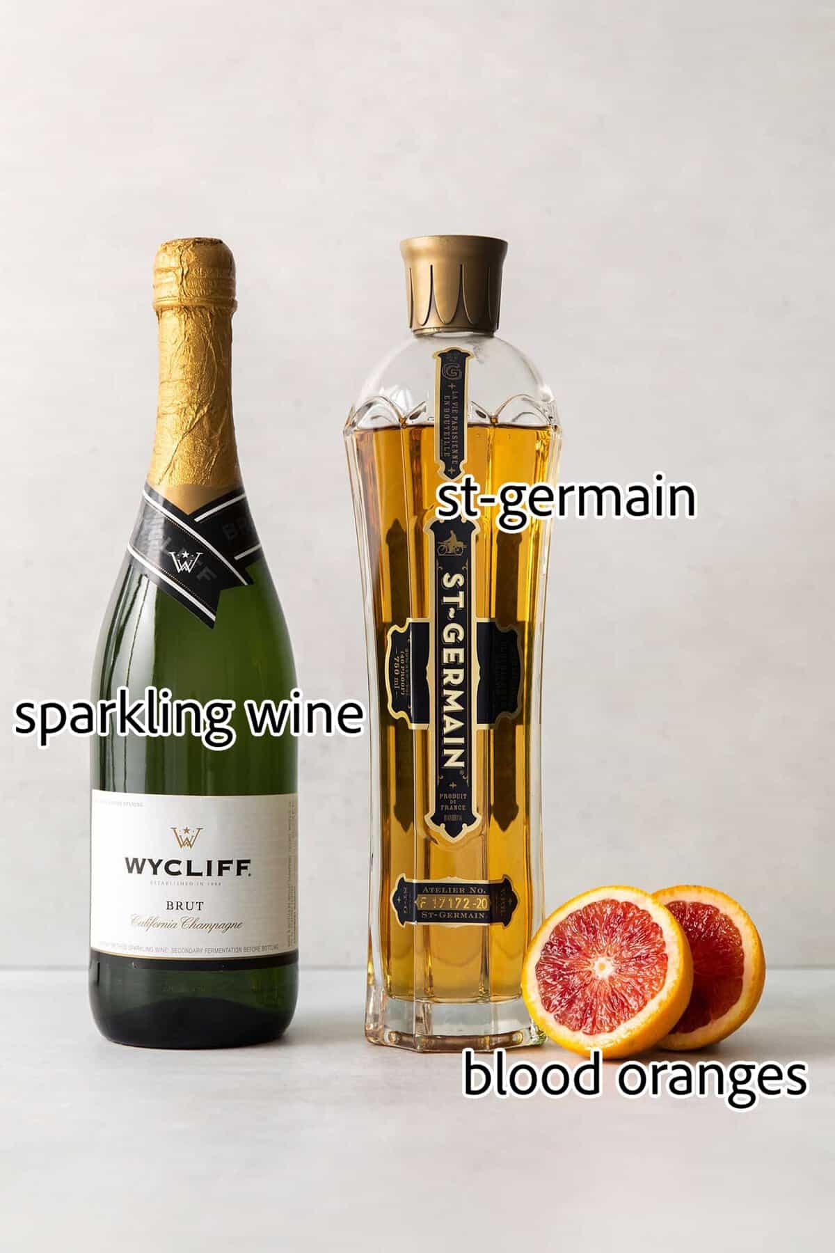 ingredients needed for blood orange mimosas