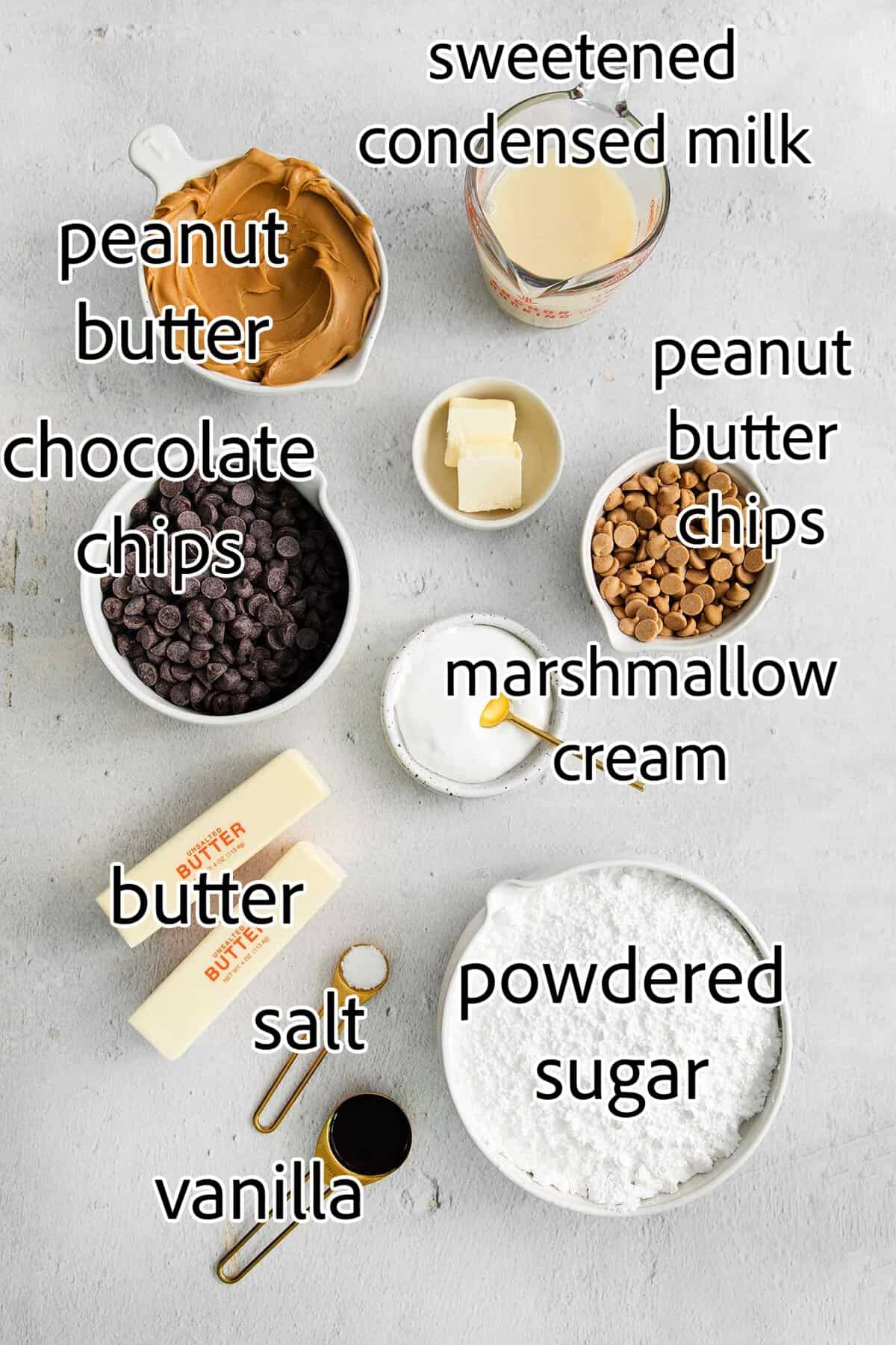 ingredients needed for buckeye fudge
