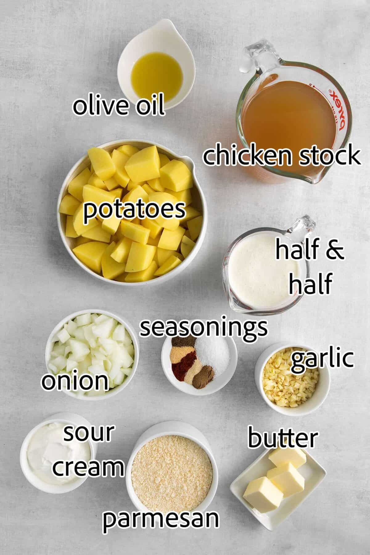 ingredients needed for creamy potato soup