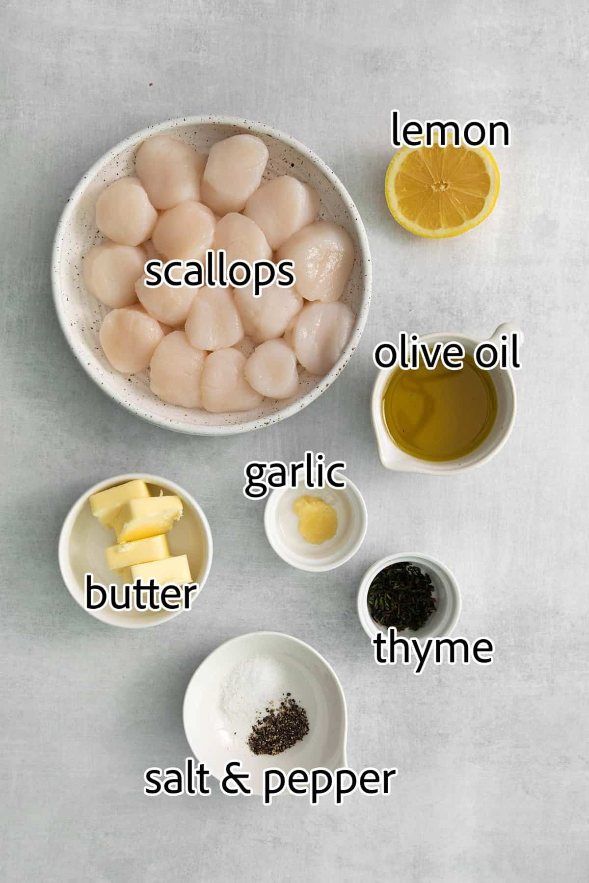 ingredients needed for grilled scallops