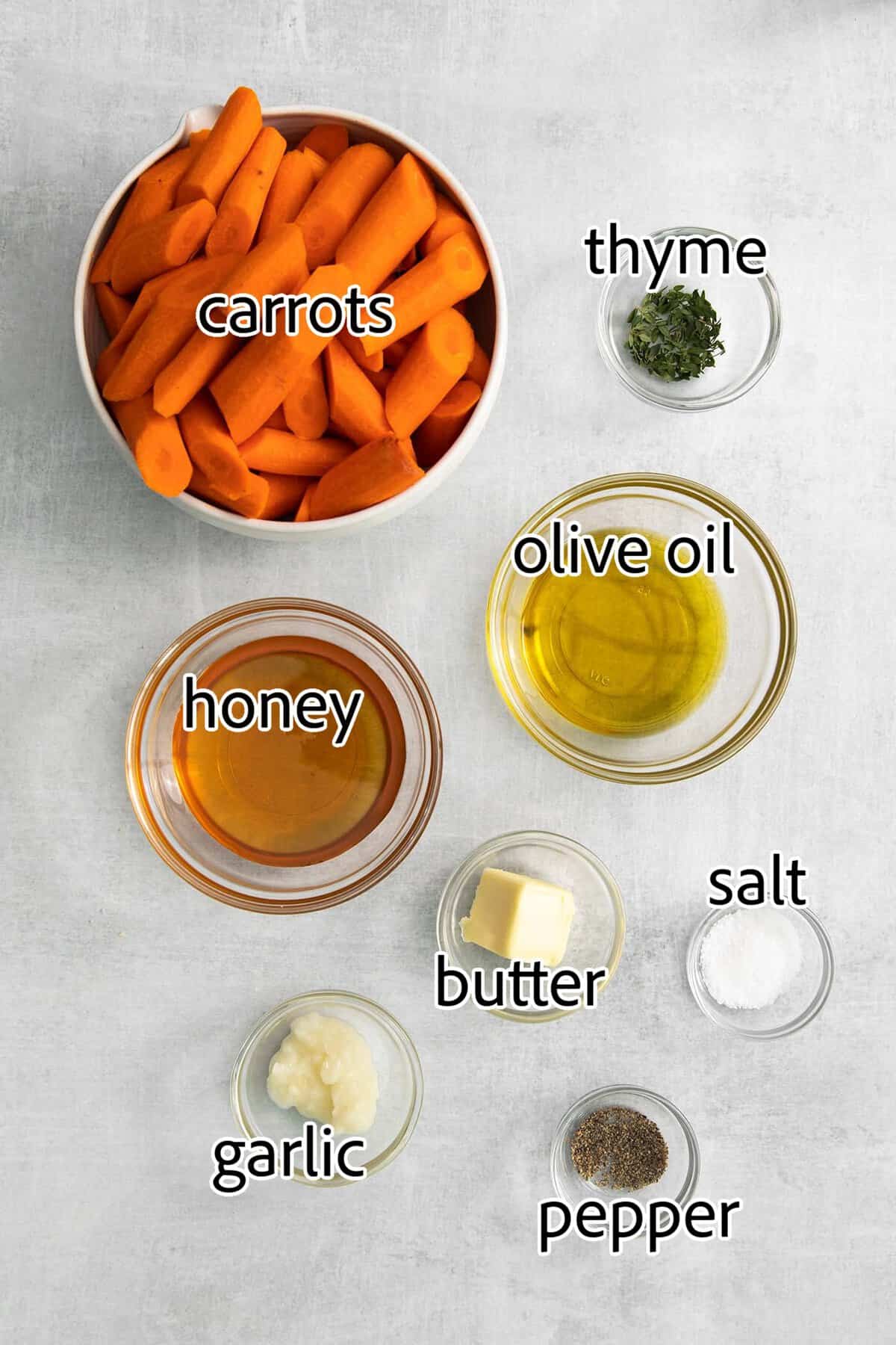 ingredients needed for honey garlic carrots