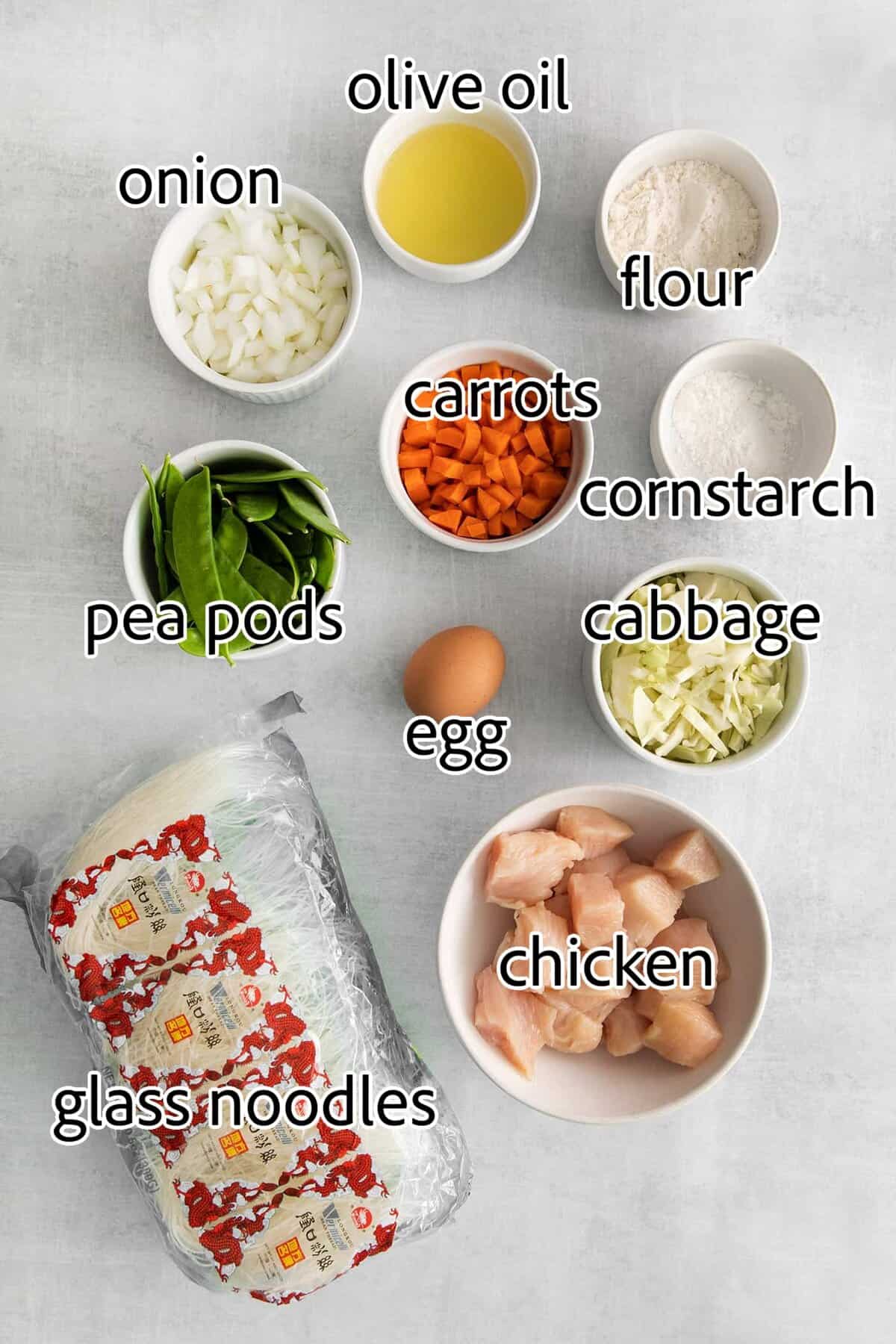 ingredients needed for pad woon sen