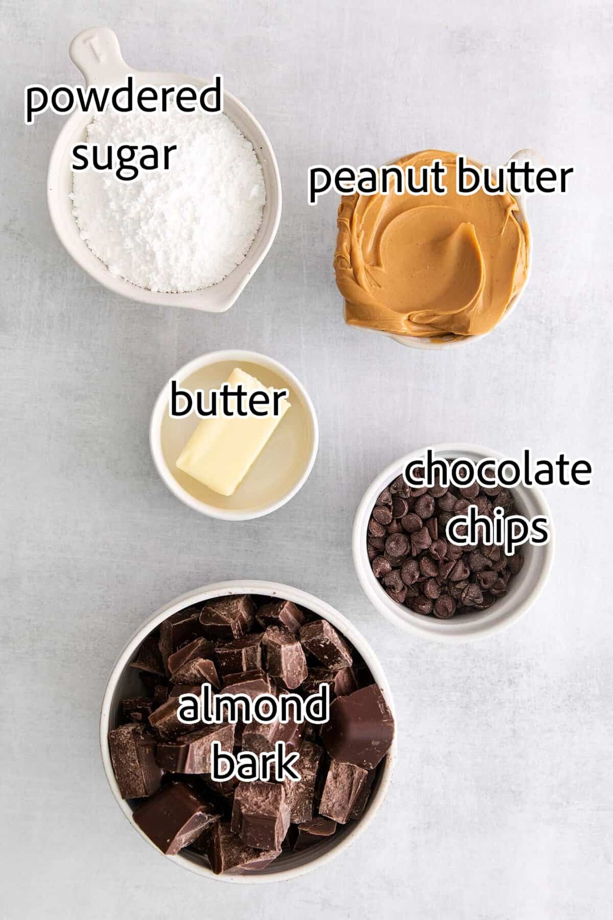 ingredients needed for peanut butter cups