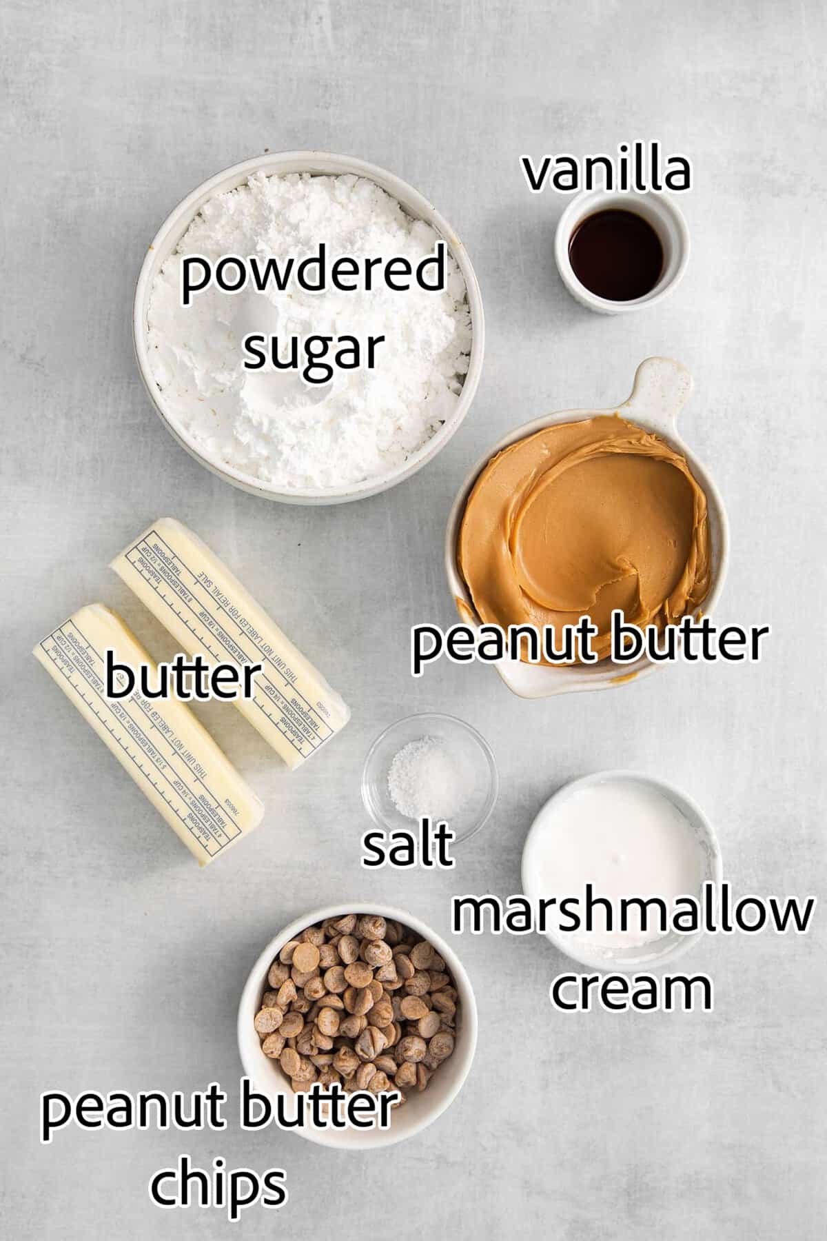 ingredients needed for peanut butter fudge