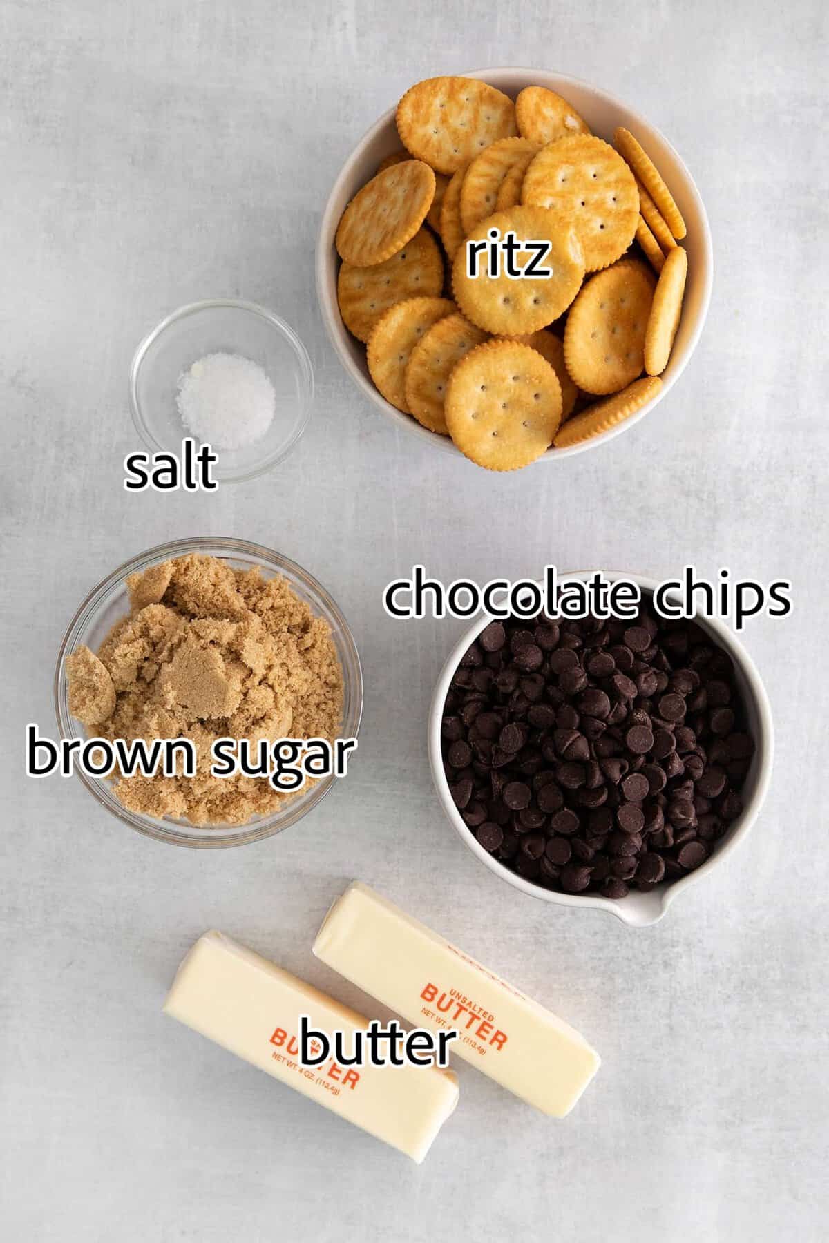 ingredients needed for ritz toffee