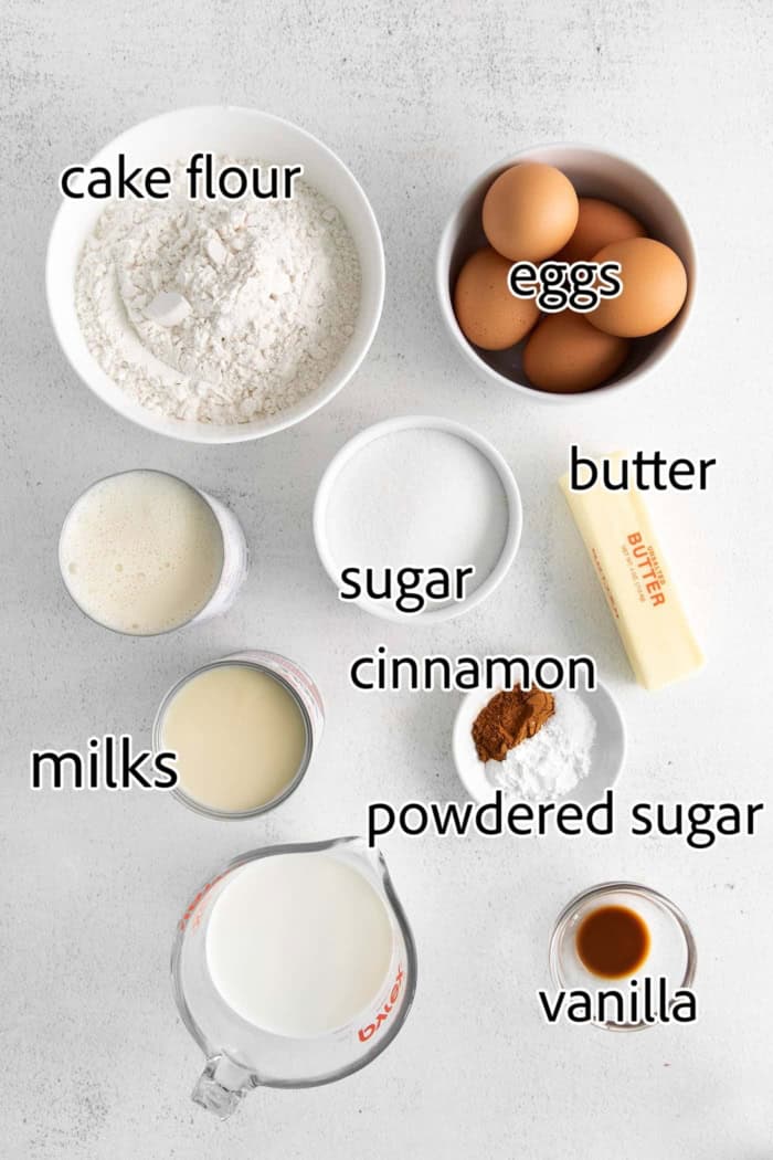 ingredients needed for tres leches cake