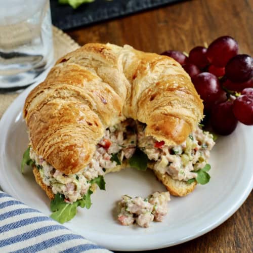ham salad on a croissant