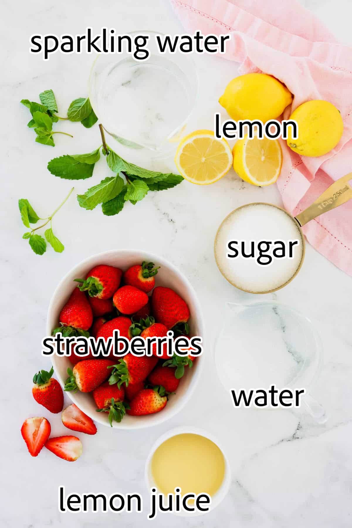 ingredients needed for strawberry lemonade