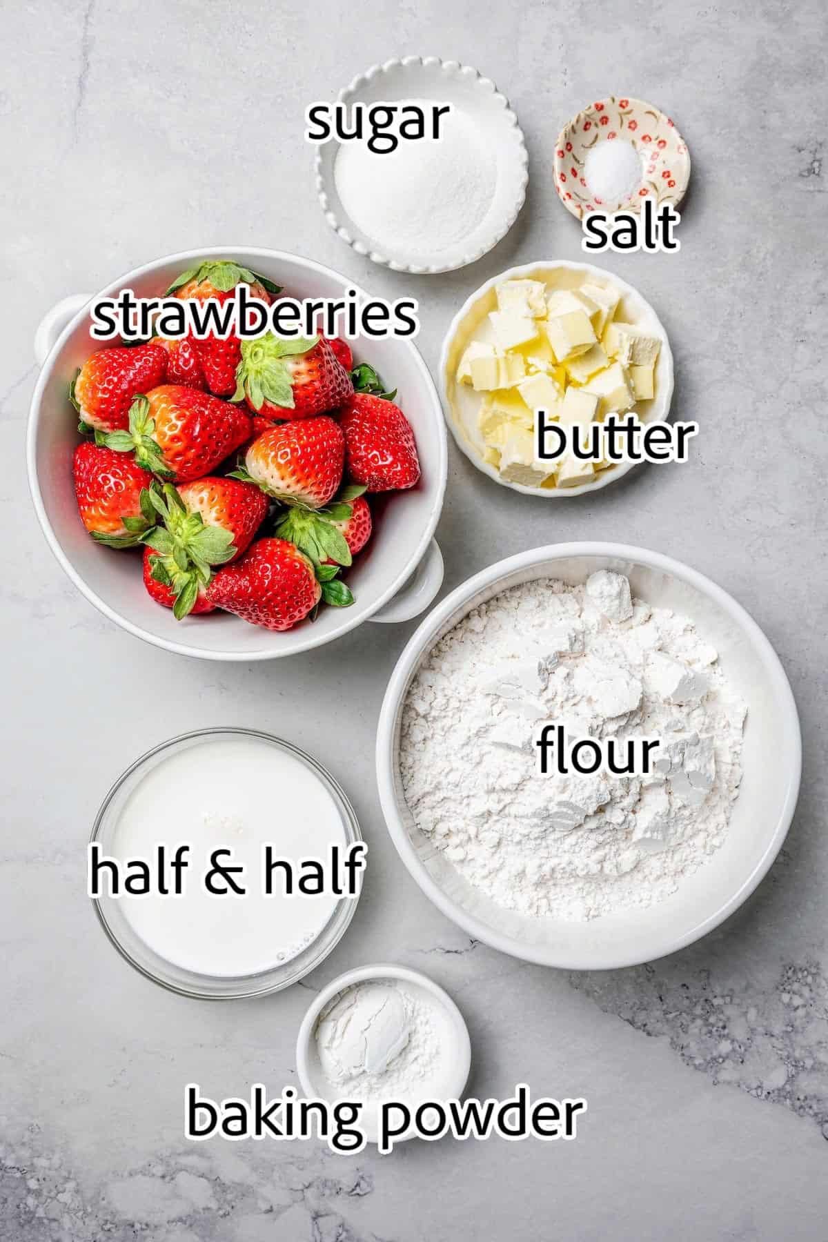 ingredients needed for strawberry shortcake scones