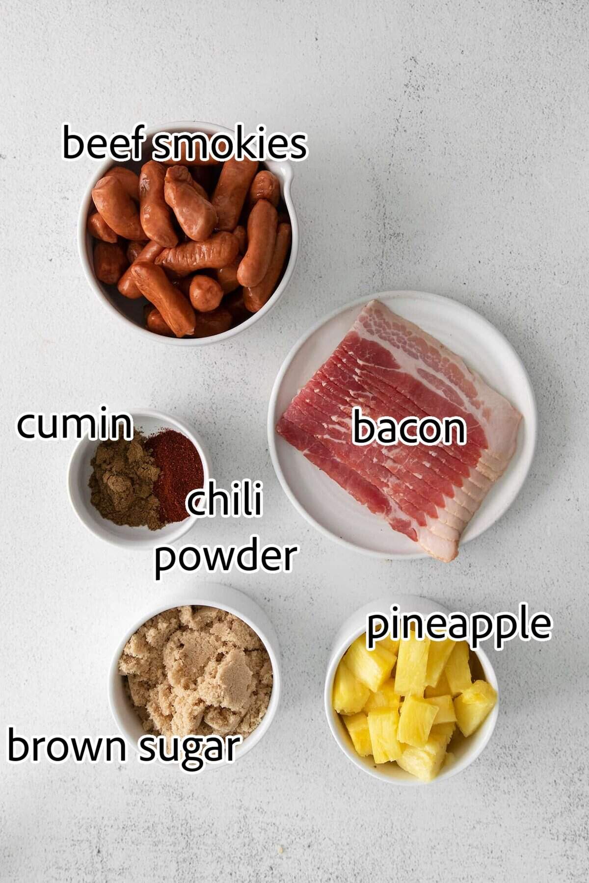 ingredients needed for bacon wrapped smokies