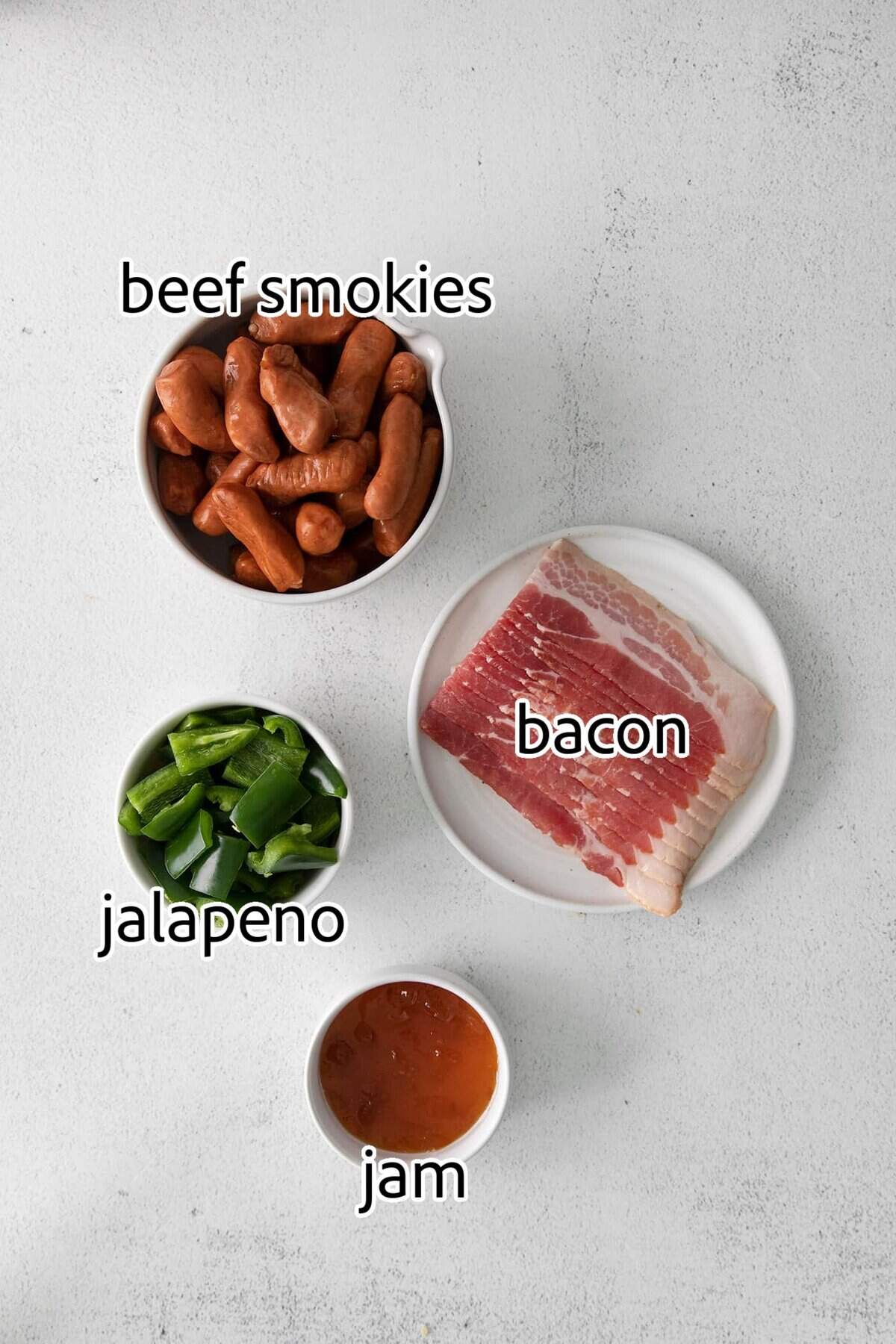 ingredients needed for bacon wrapped smokies