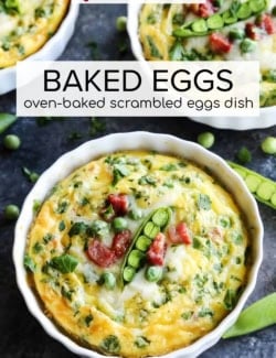 Pinterest image for baked eggs recipe