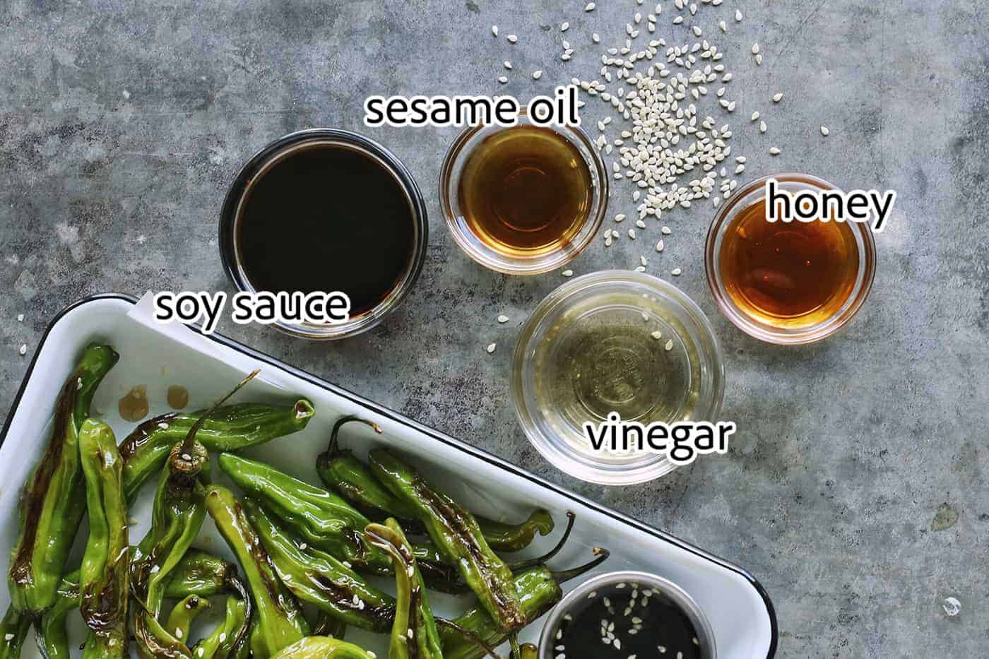 ingredients needed for blistered shishito peppers