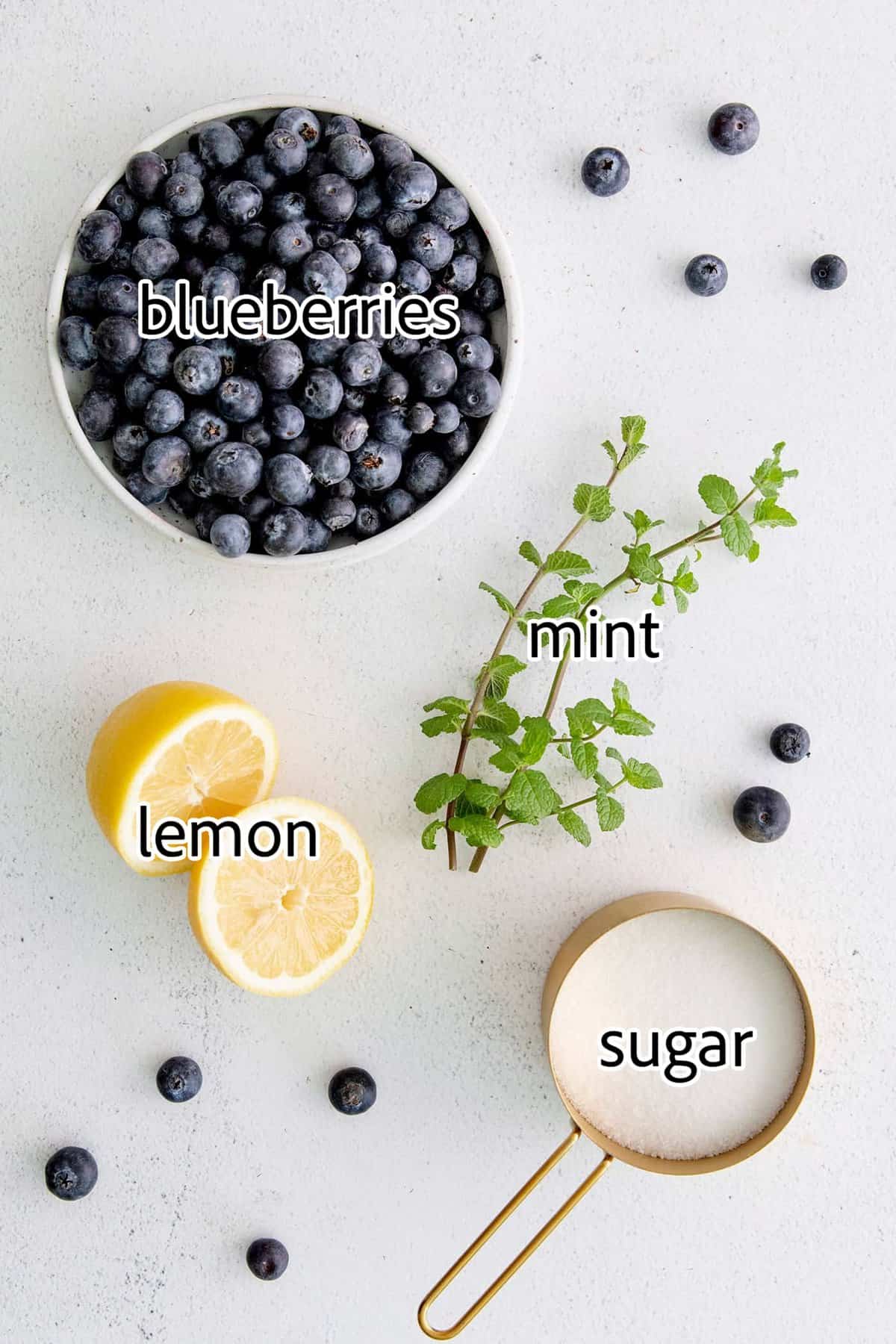 ingredients needed for blueberry mint jam