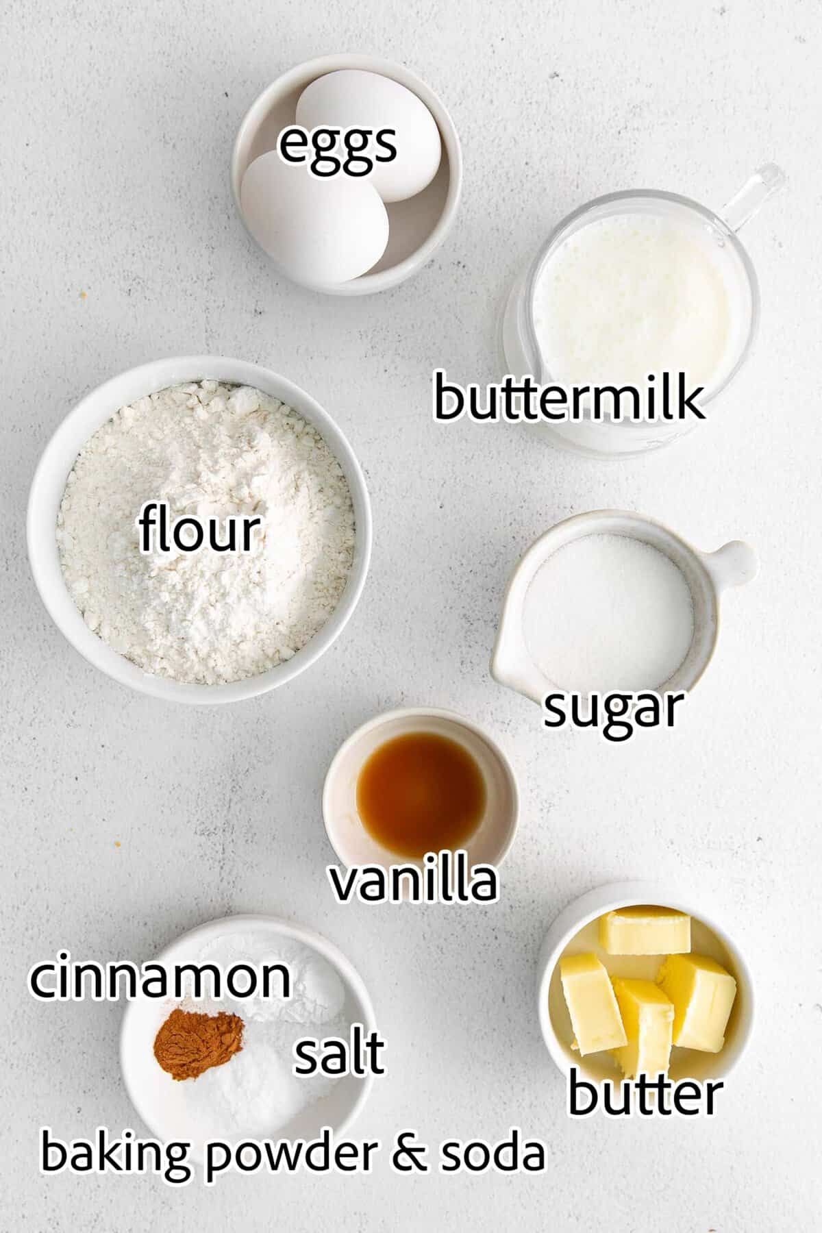 ingredients needed for buttermilk pancakes