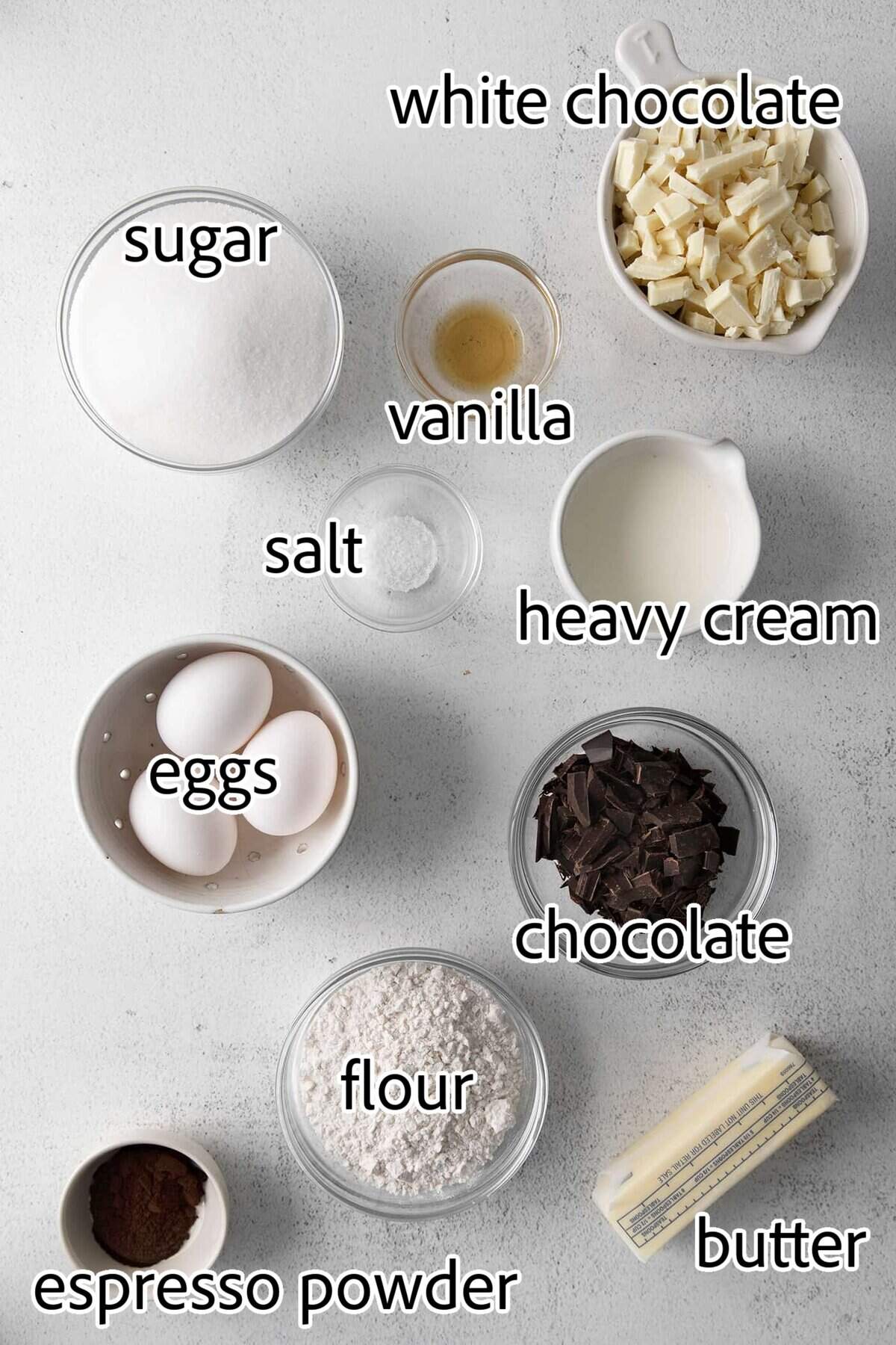 ingredients needed for cappuccino brownies