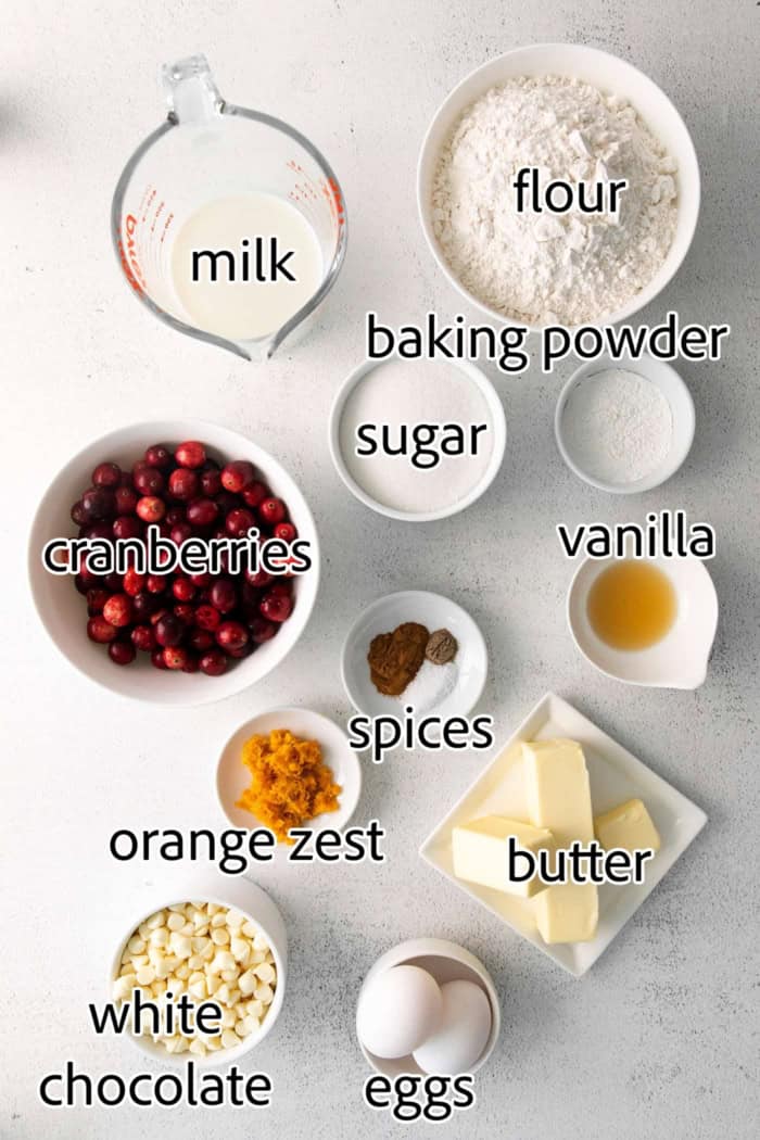 ingredients needed for cranberry orange skillet cake