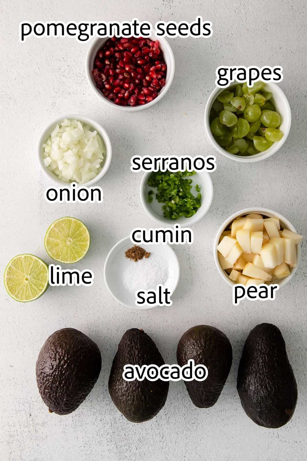 ingredients needed for holiday guacamole