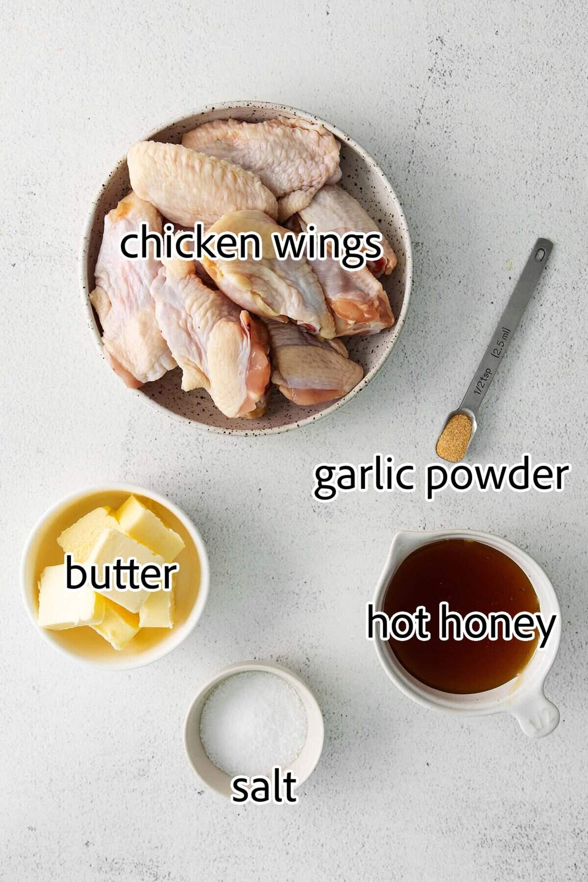 ingredients needed for hot honey chicken wings