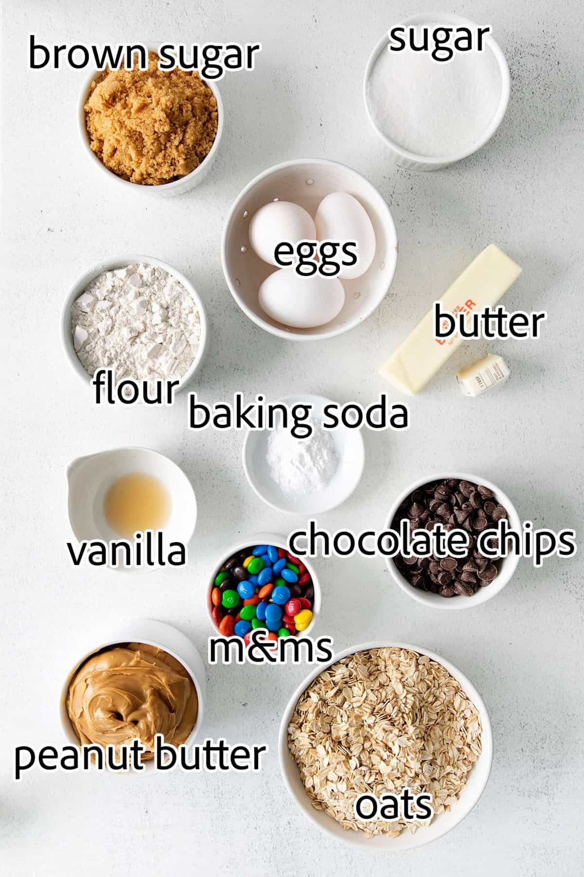 ingredients needed for monster cookie bars
