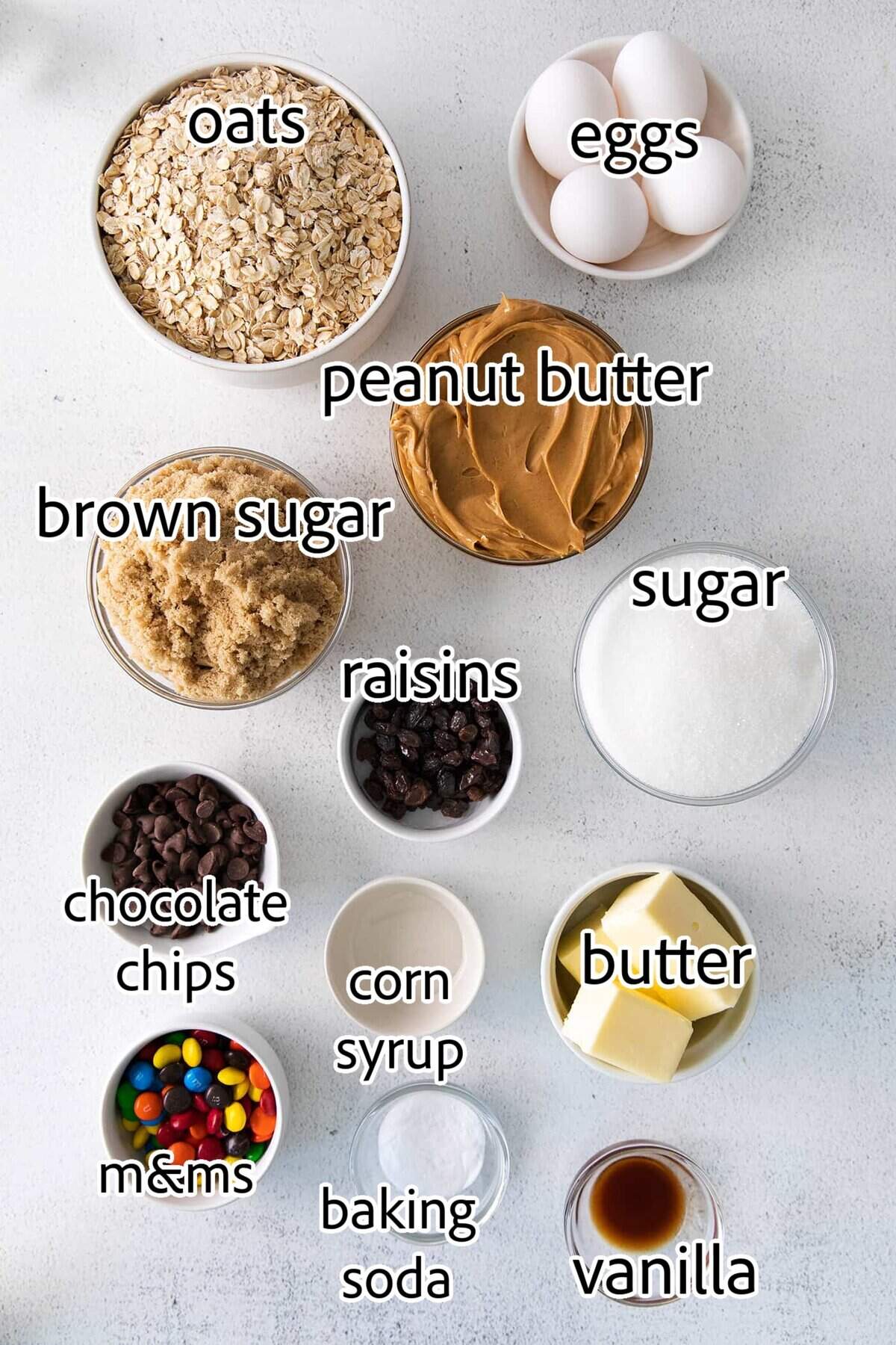 ingredients needed for monster cookies