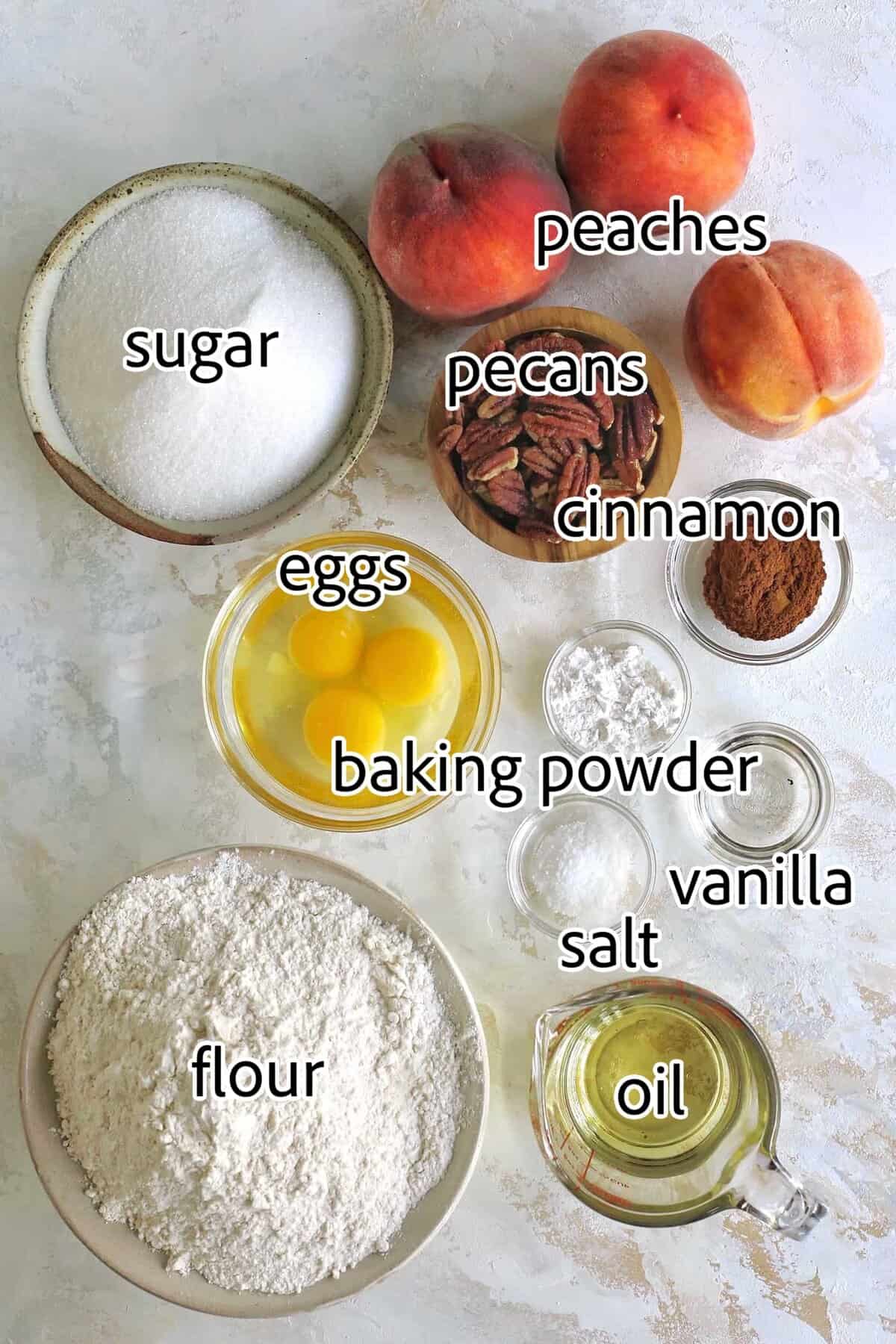 ingredients needed for peach bread
