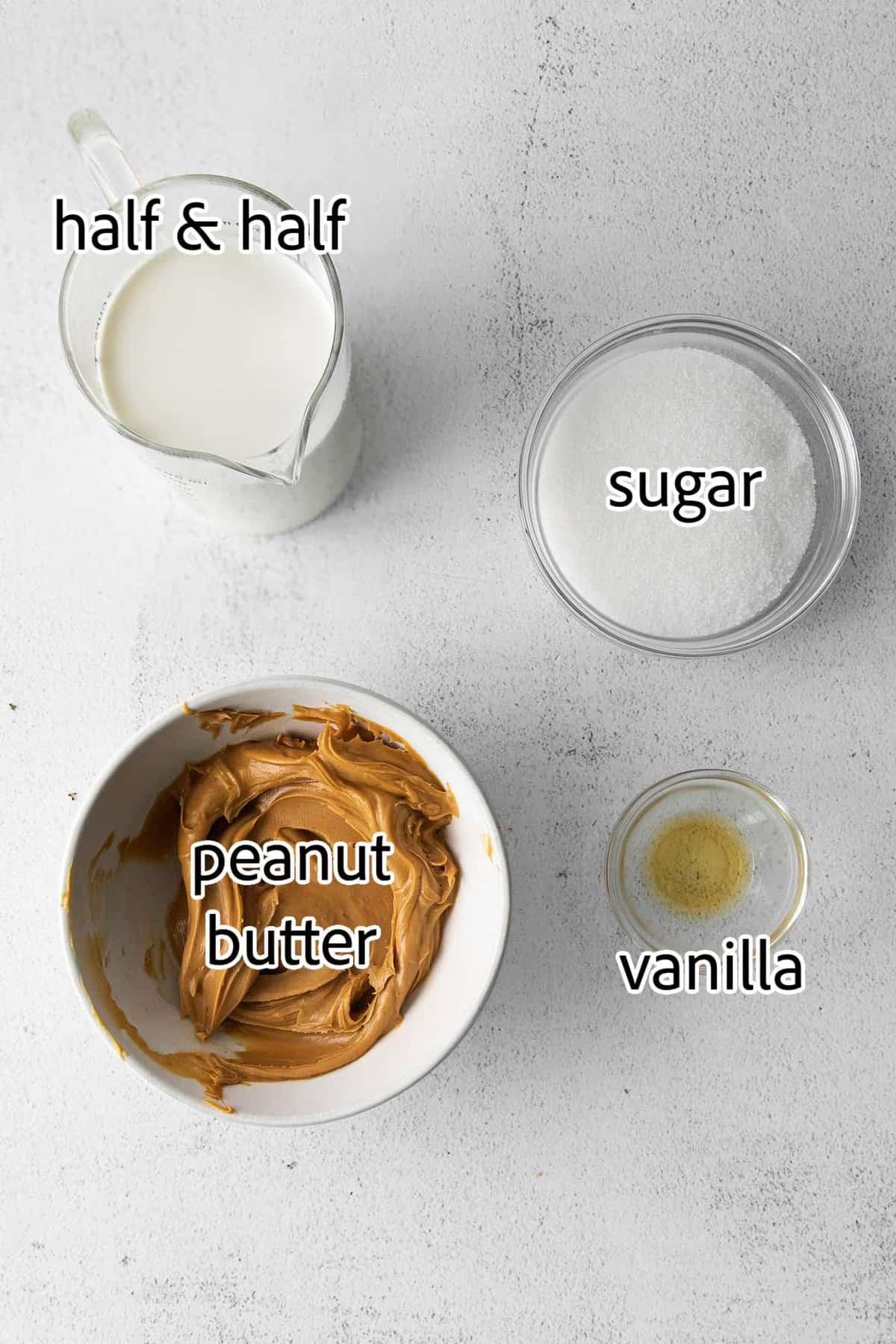 ingredients needed for peanut butter ice cream