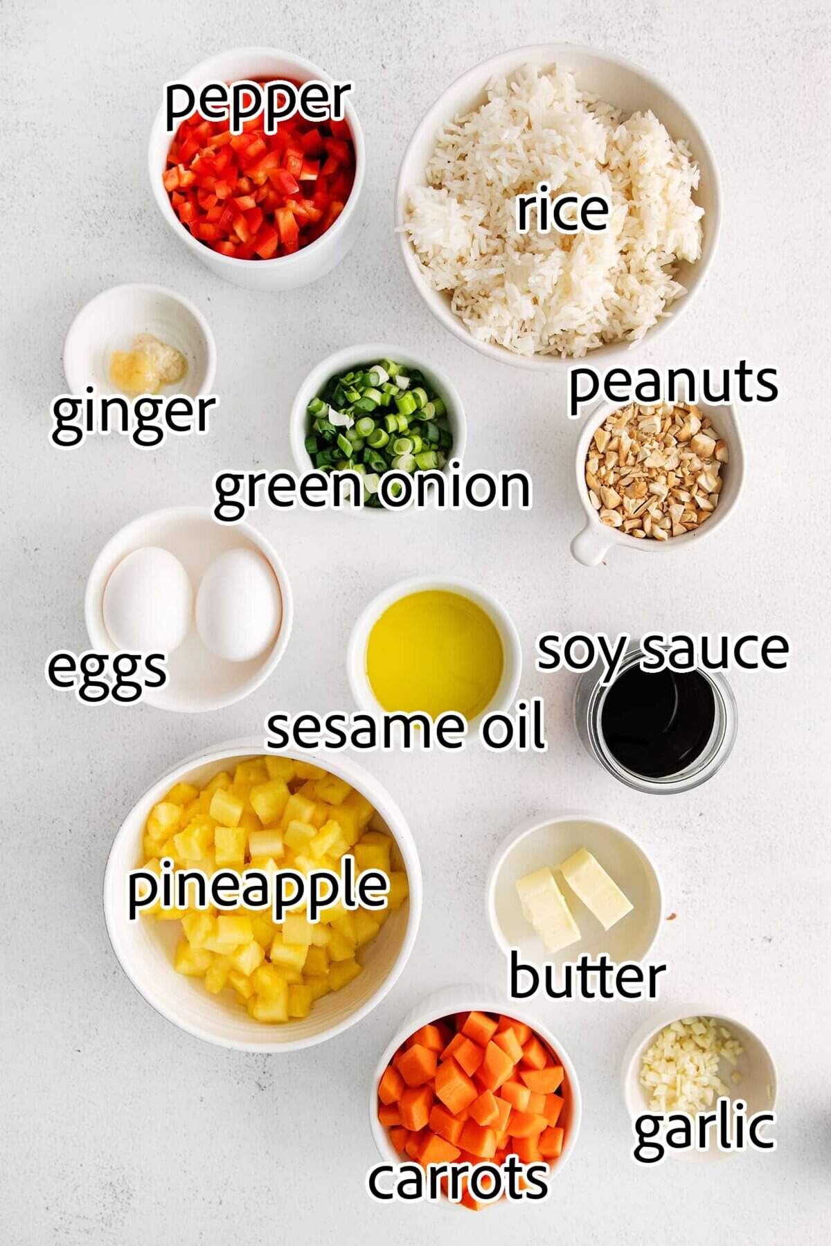 ingredients needed for pineapple fried rice