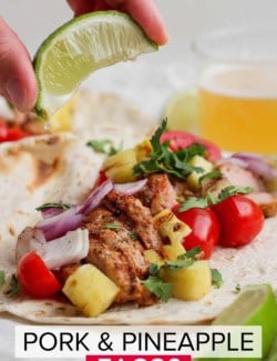 Pinterest image for Pork & Pineapple Tacos