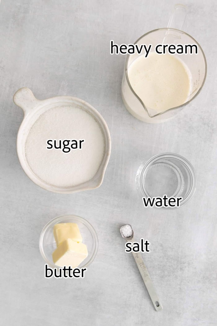 ingredients needed for salted caramel ice cream