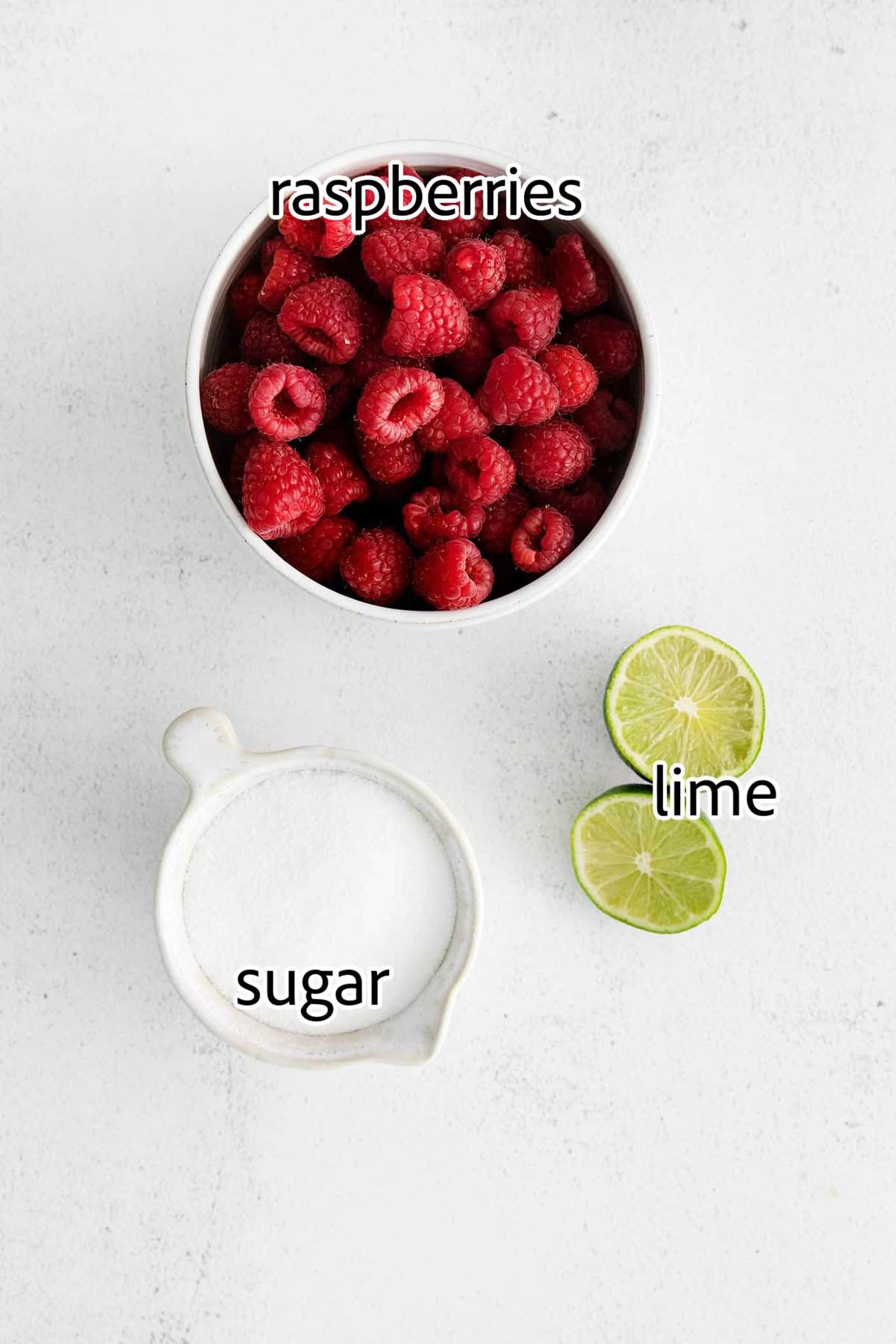 ingredients needed for simple raspberry sauce