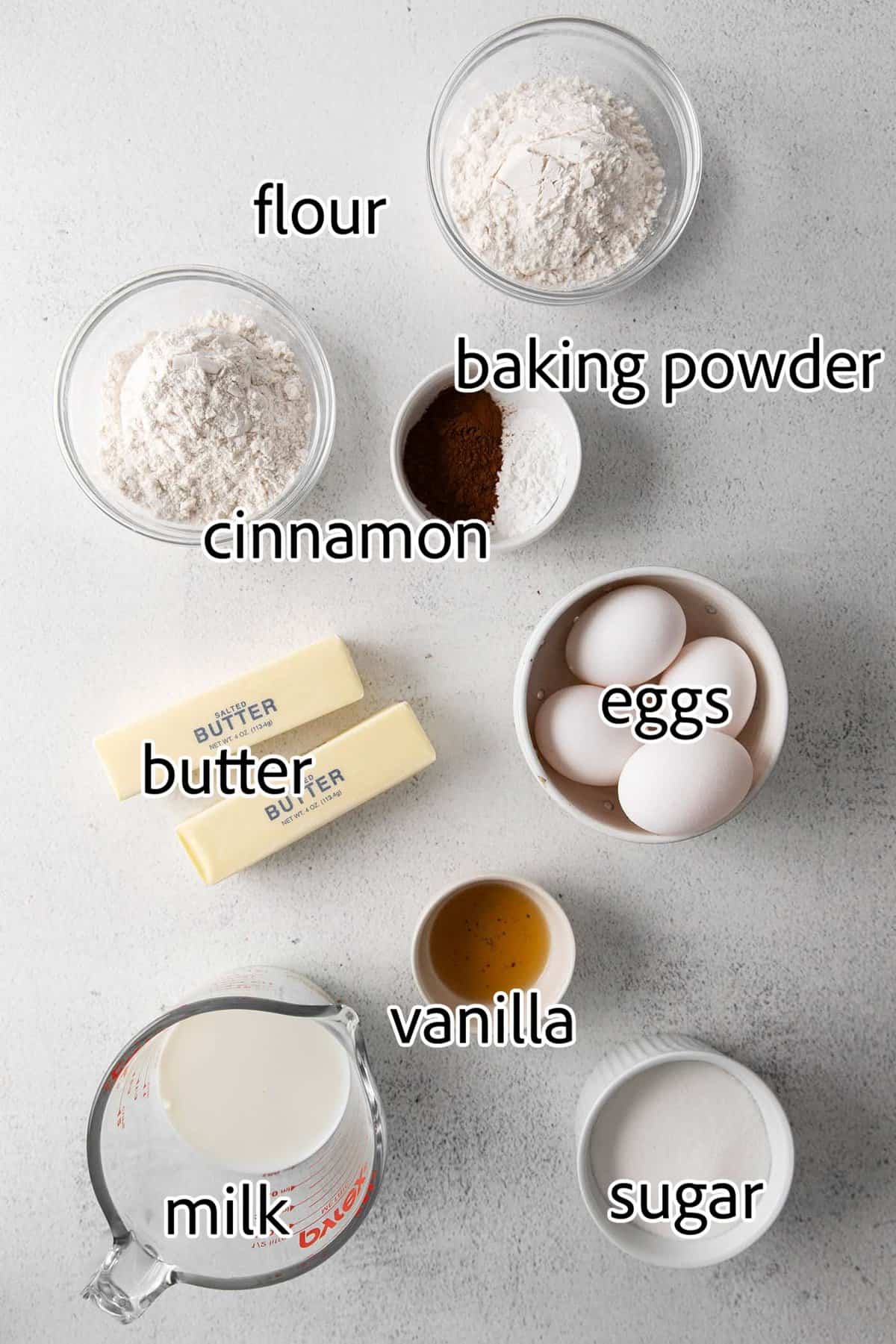 ingredients needed for snickerdoodle cupcakes