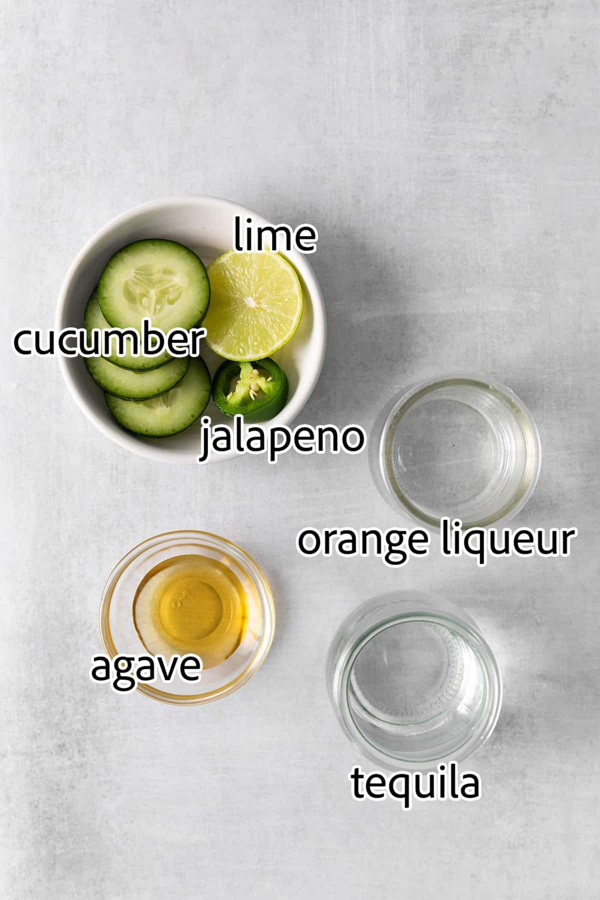 ingredients needed for spicy cucumber margaritas