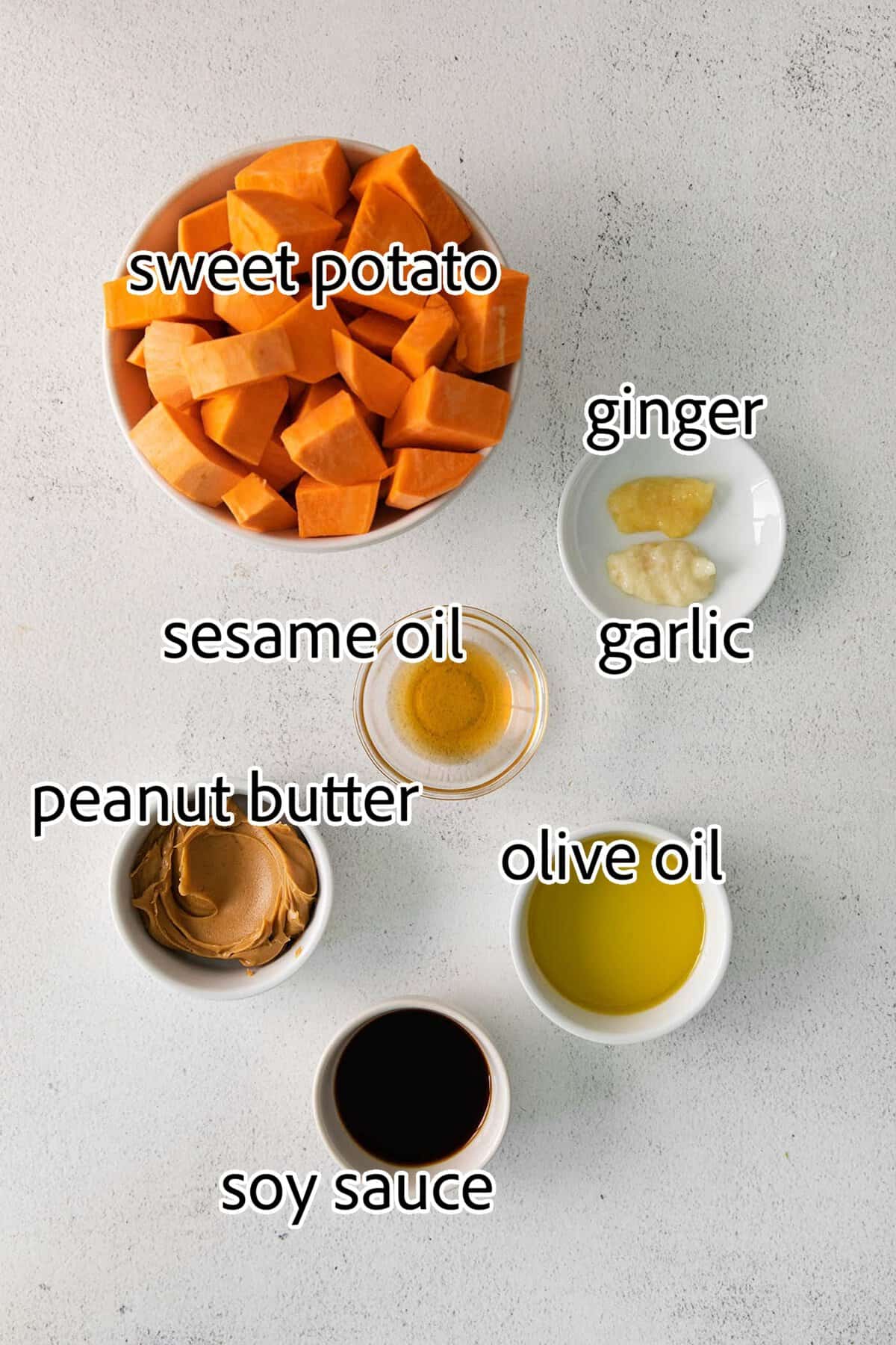 ingredients needed for sweet potato bowls