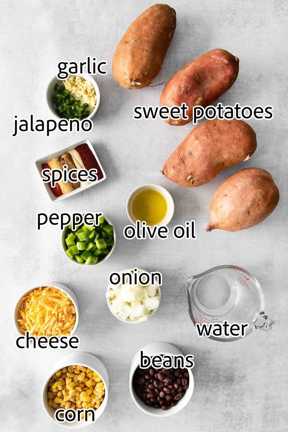 ingredients needed for taco stuffed sweet potatoes