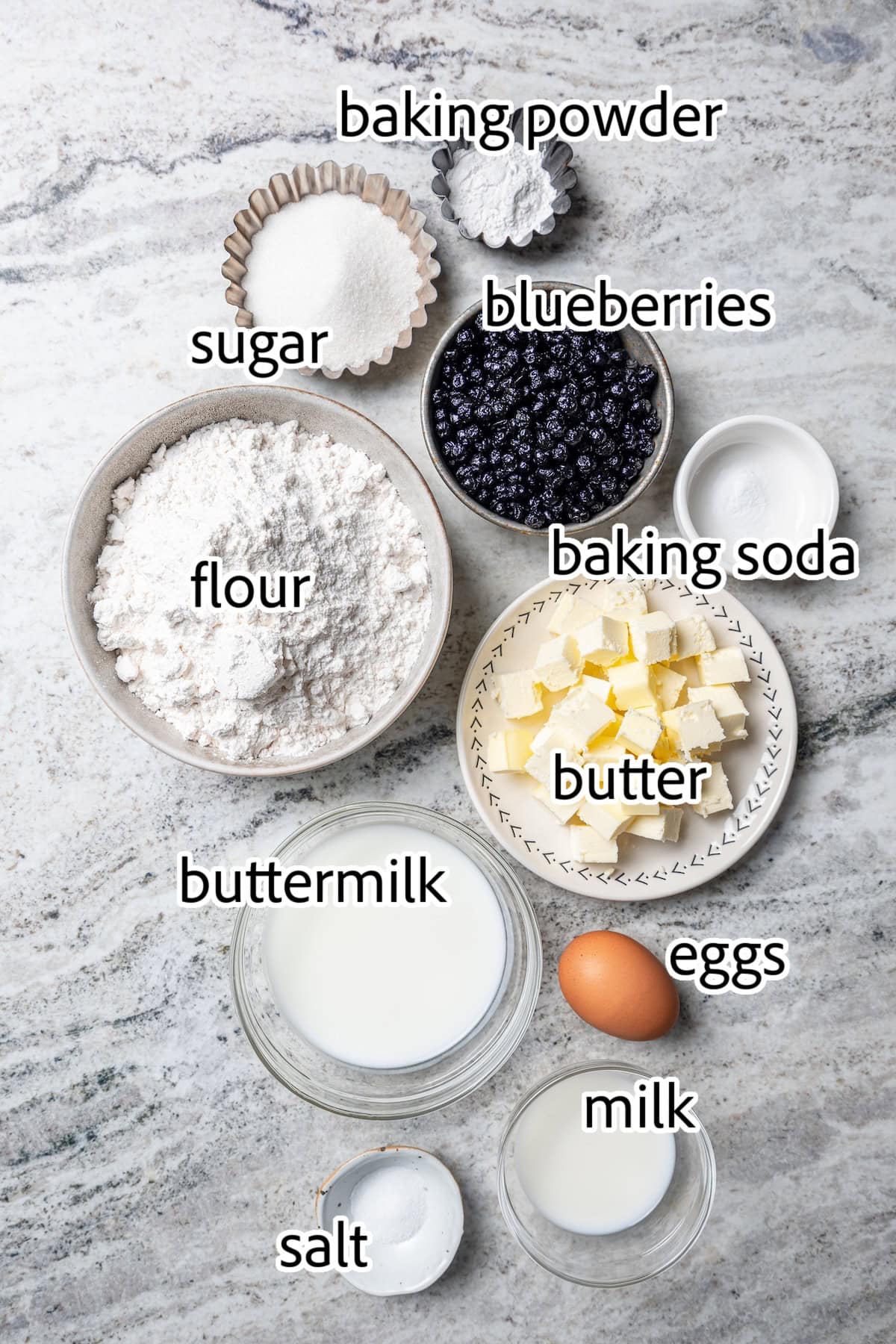 ingredients needed for blueberry scones