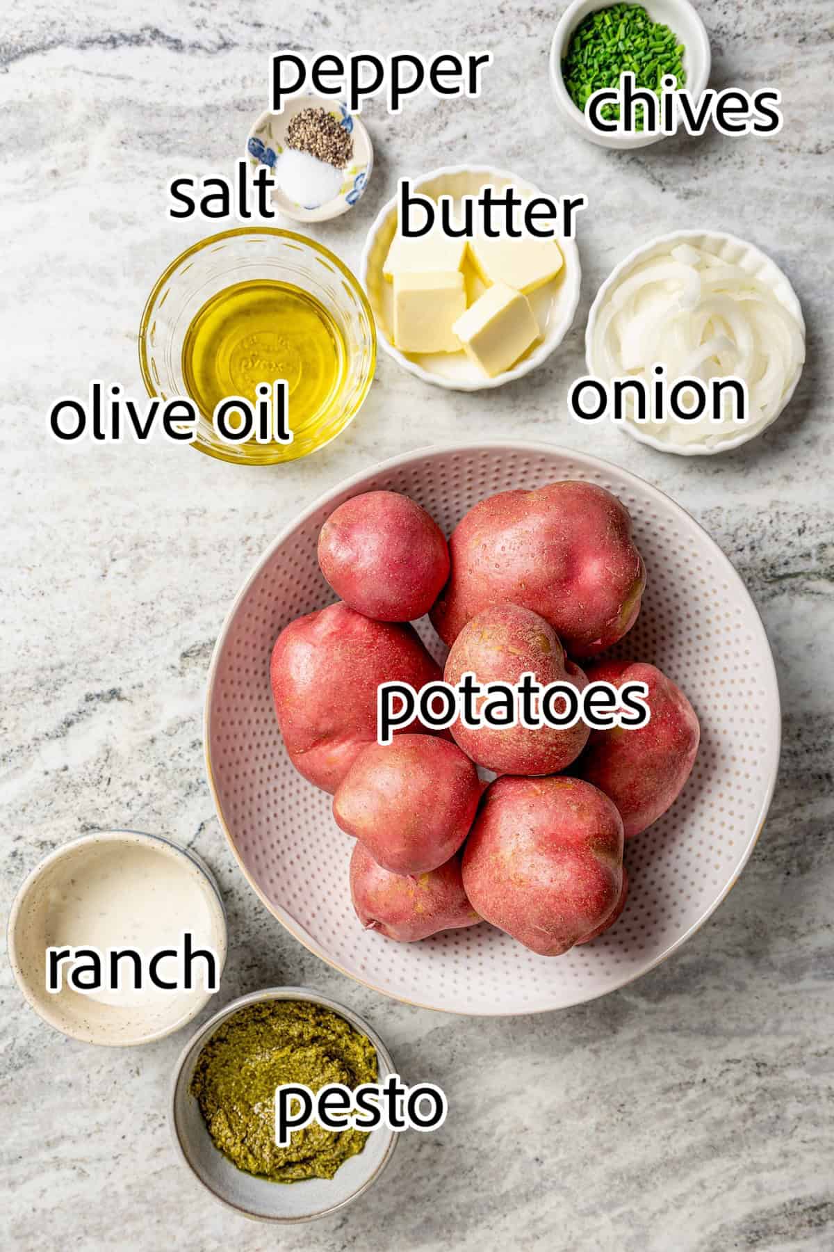 ingredients needed for grilled potato packets