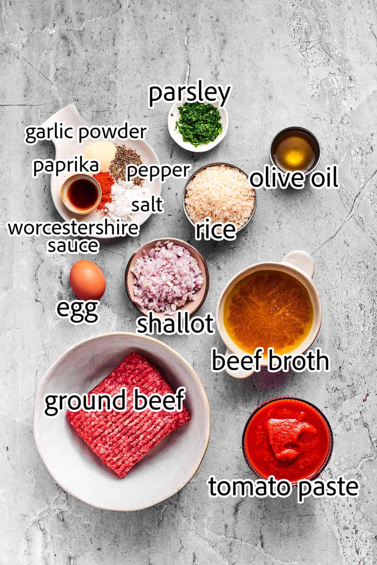 ingredients needed for porcupine meatballs