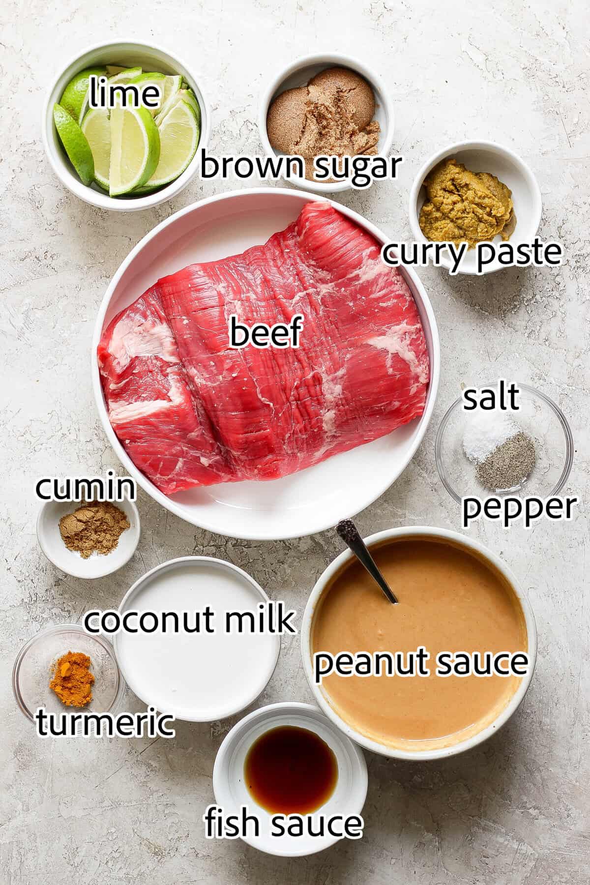 ingredients needed for beef satay