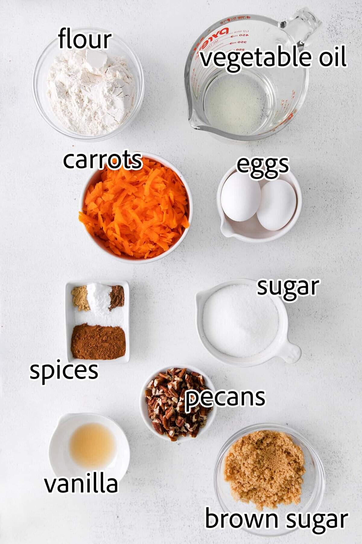 ingredients needed for carrot cake