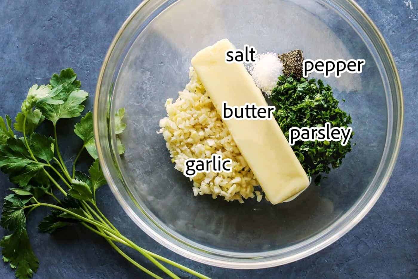ingredients needed for cheesy garlic bread
