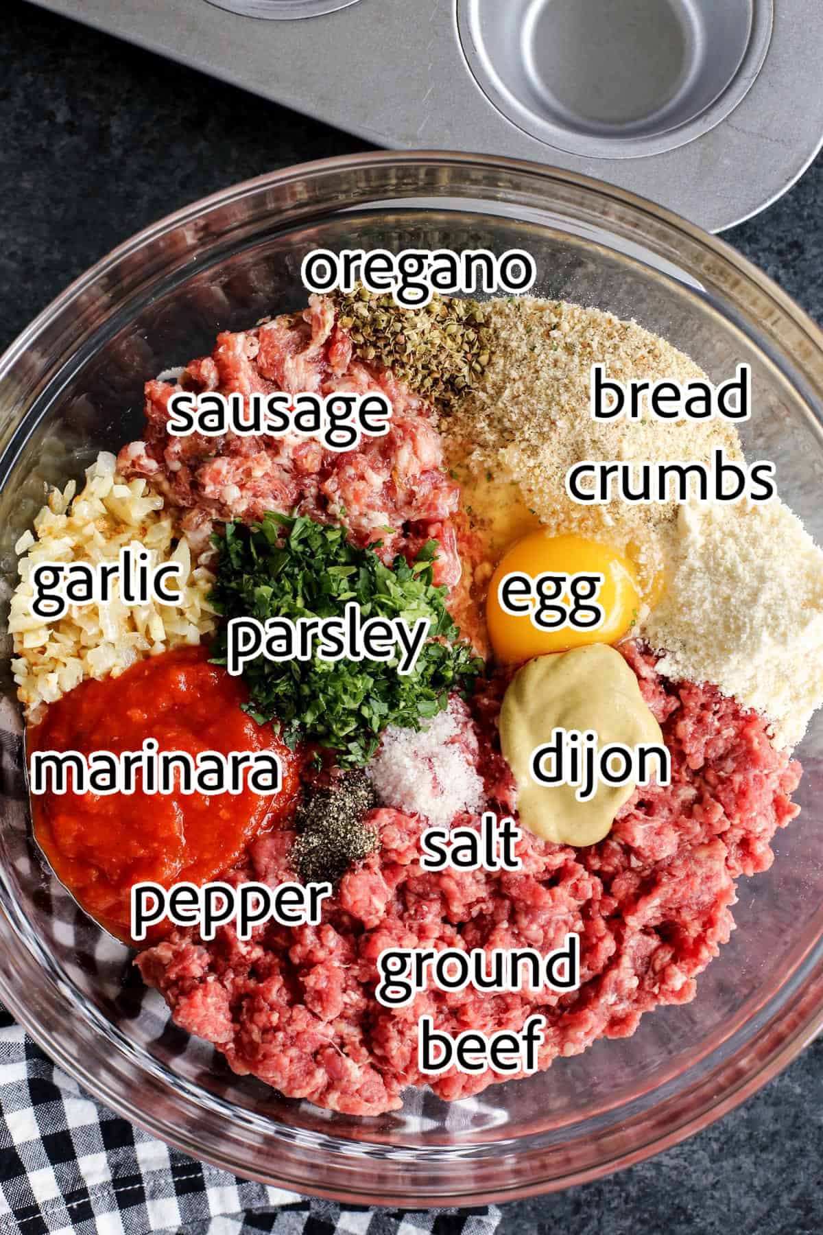 ingredients needed for cheesy italian meatloaf muffins