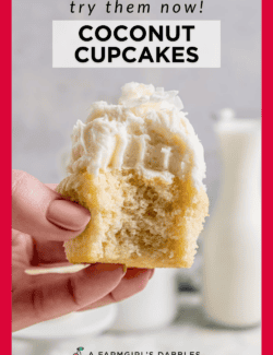 Pinterest image for coconut cupcakes