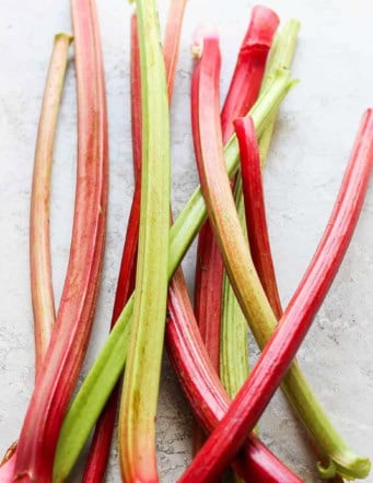 fresh rhubarb stalks